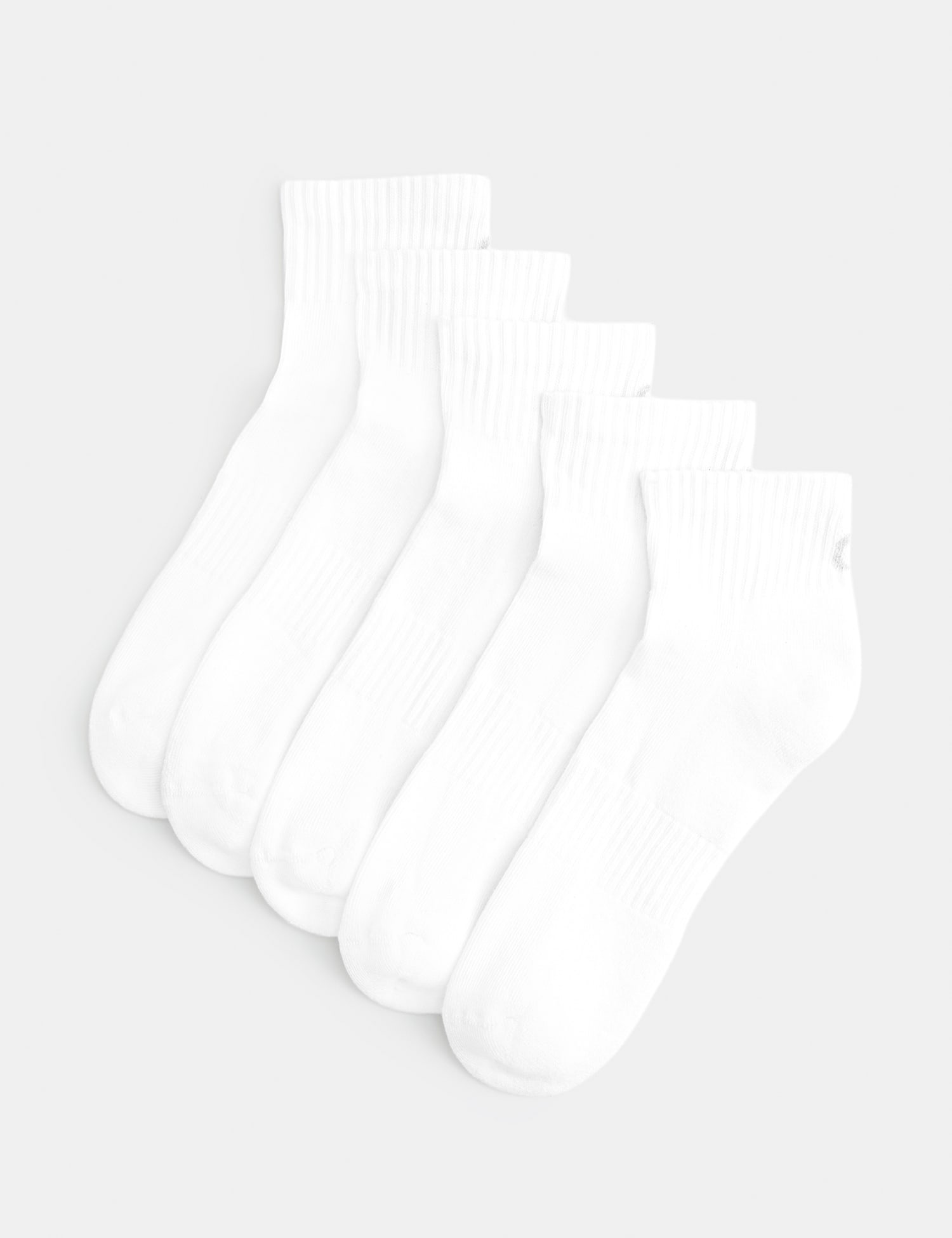 Goodmove 5 Pack Cotton Rich Cushioned Anklets White
