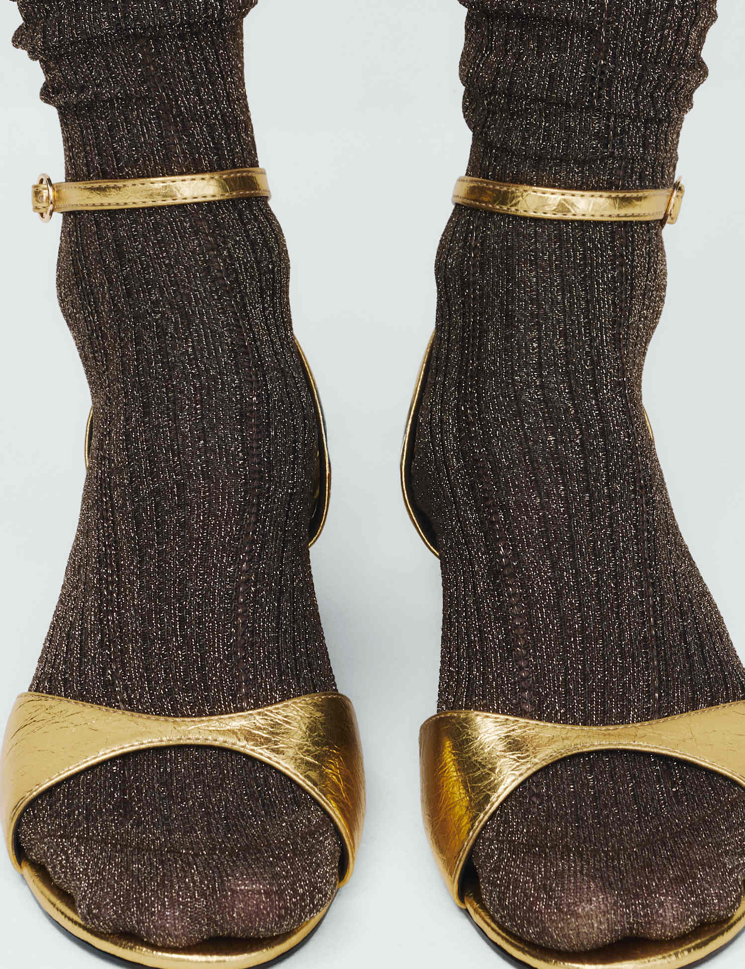 M&S Sparkle Crew Socks Chocolate