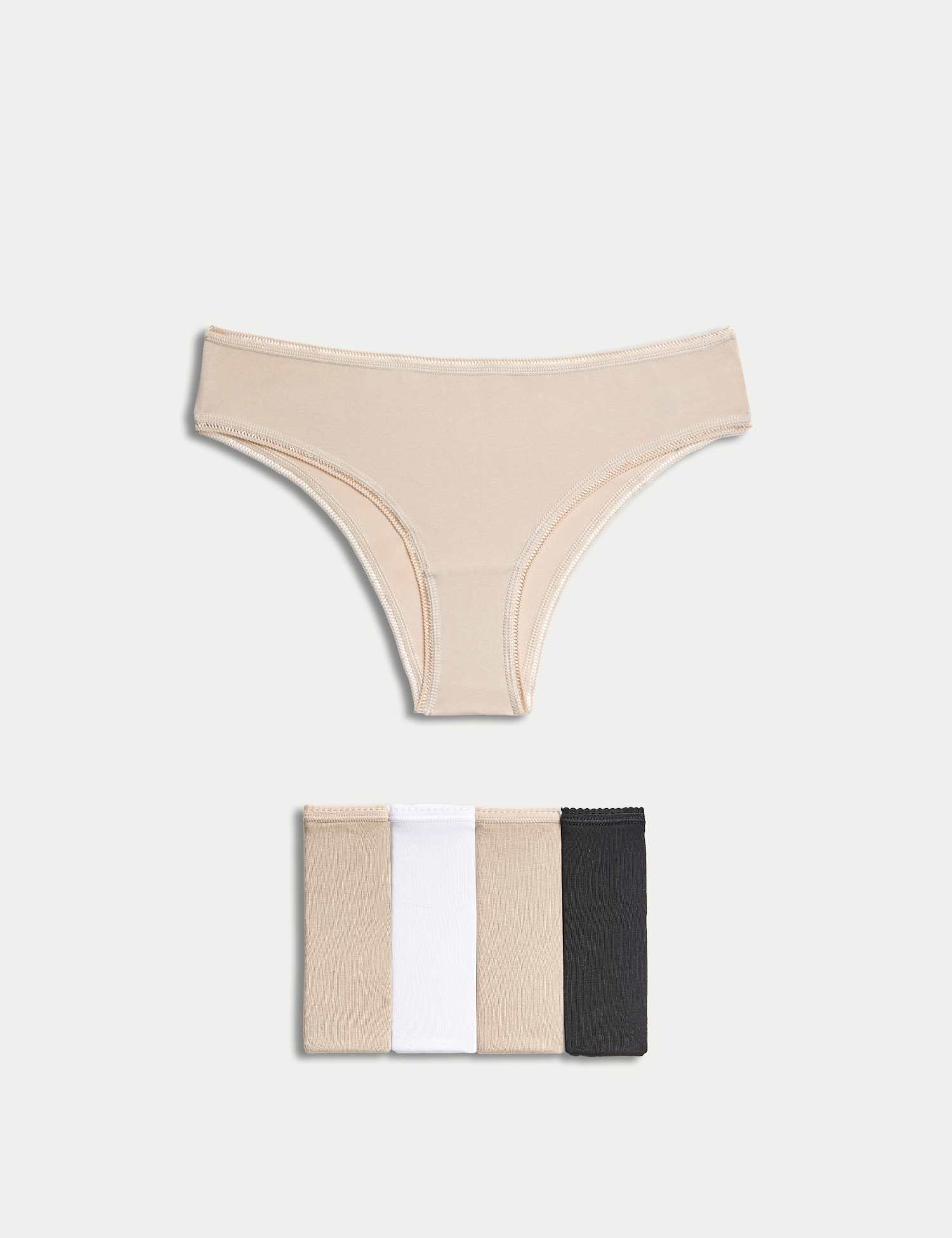 M&S 5pk Cotton Rich Brazilian Knickers Opaline Mix