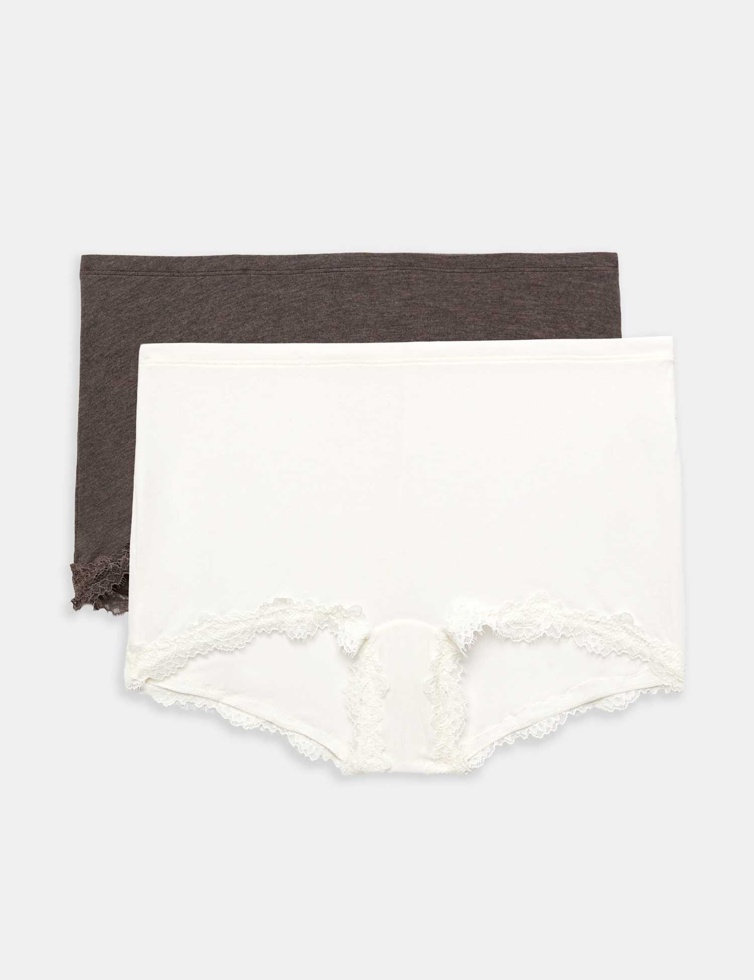 Autograph 2 Pack Mid Rise Boy Shorts Ivory