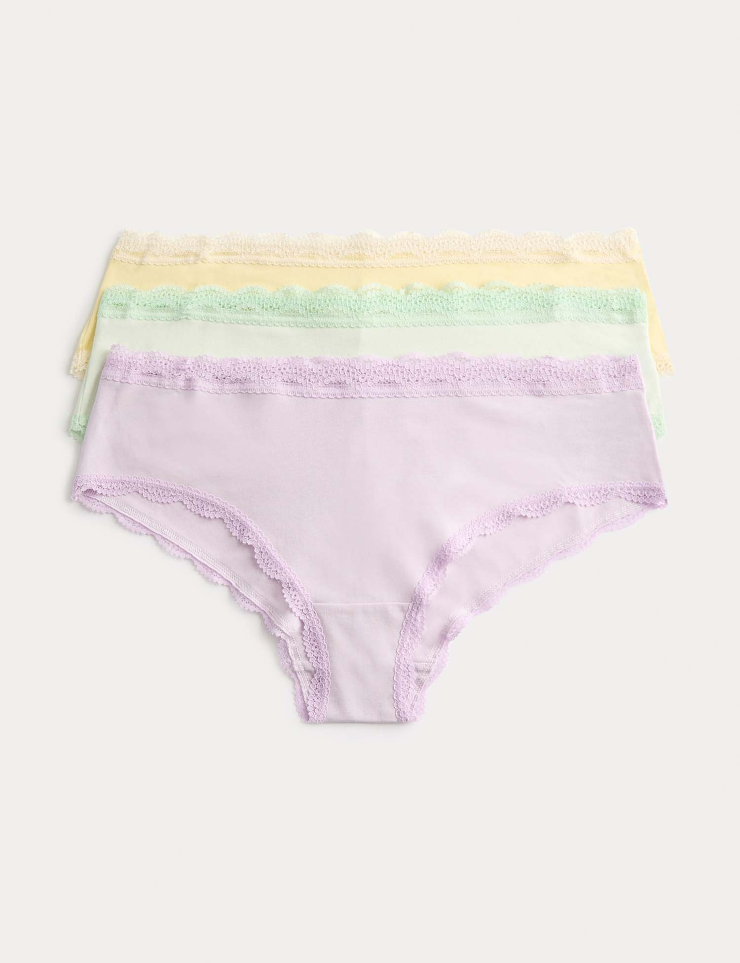 M&S 3pk Cotton Rich Hipster Knickers Lavender Mix