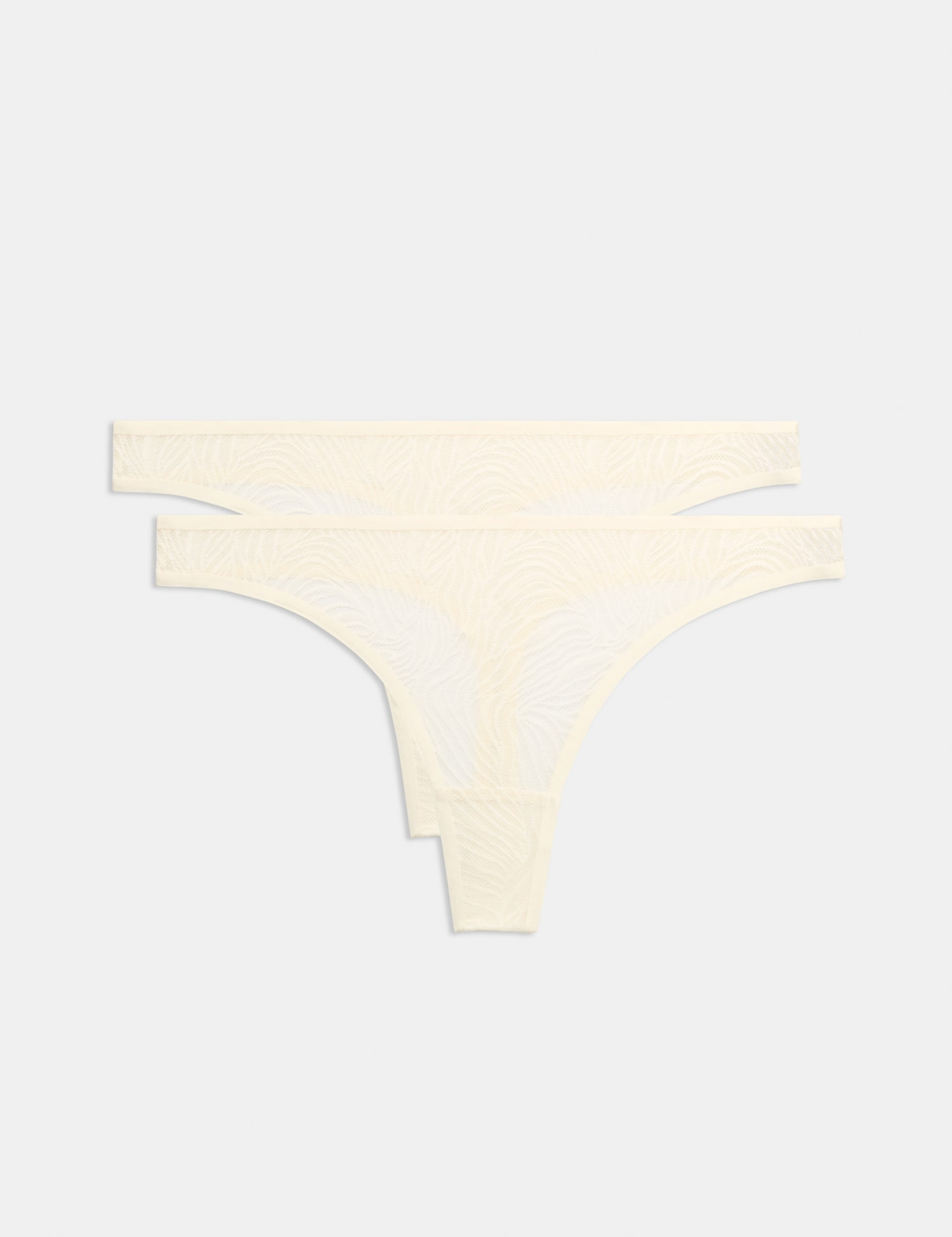 Body by M&S 2 Pack Body Lace Thongs Ivory