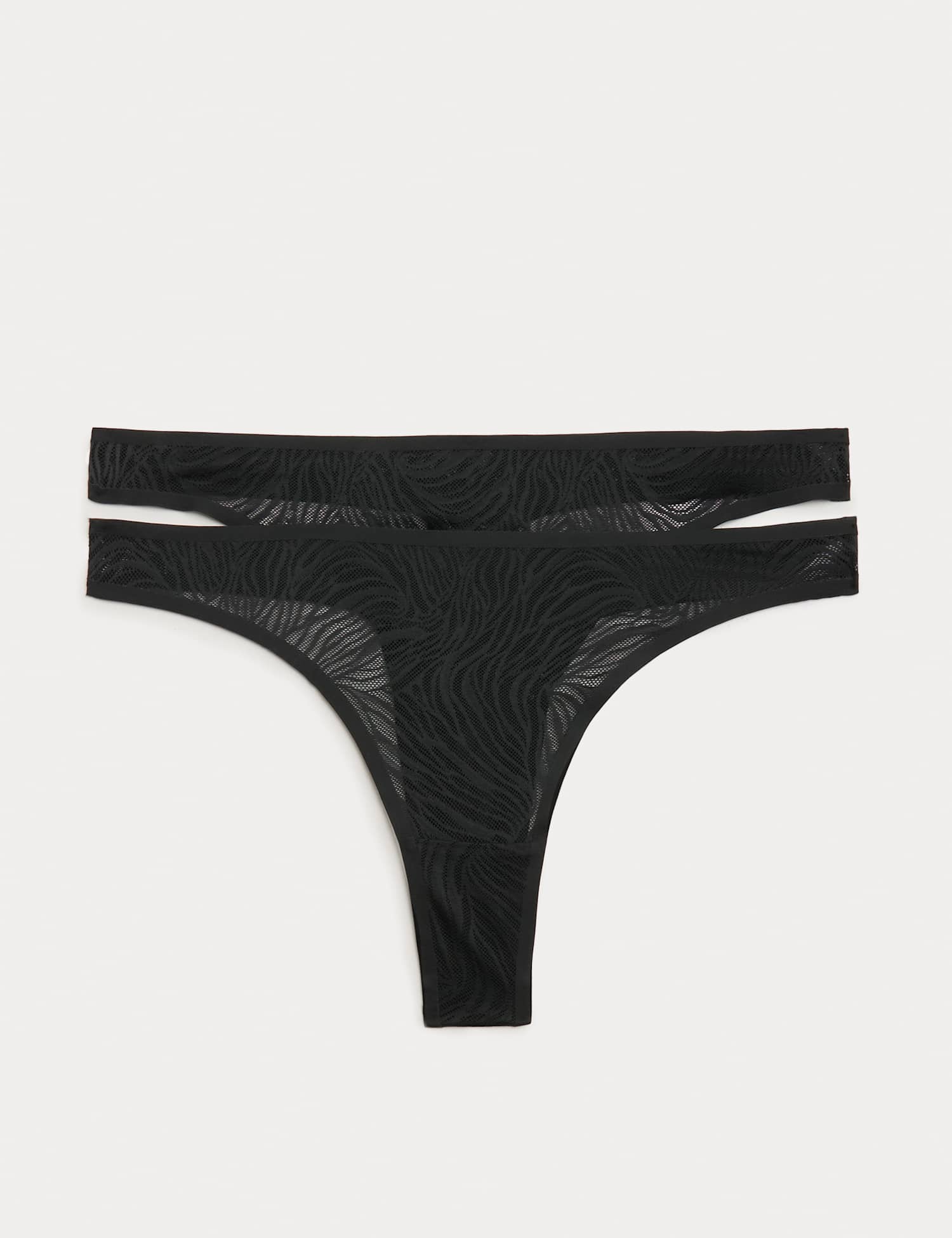 Body by M&S 2 Pack Body Lace Thongs Black
