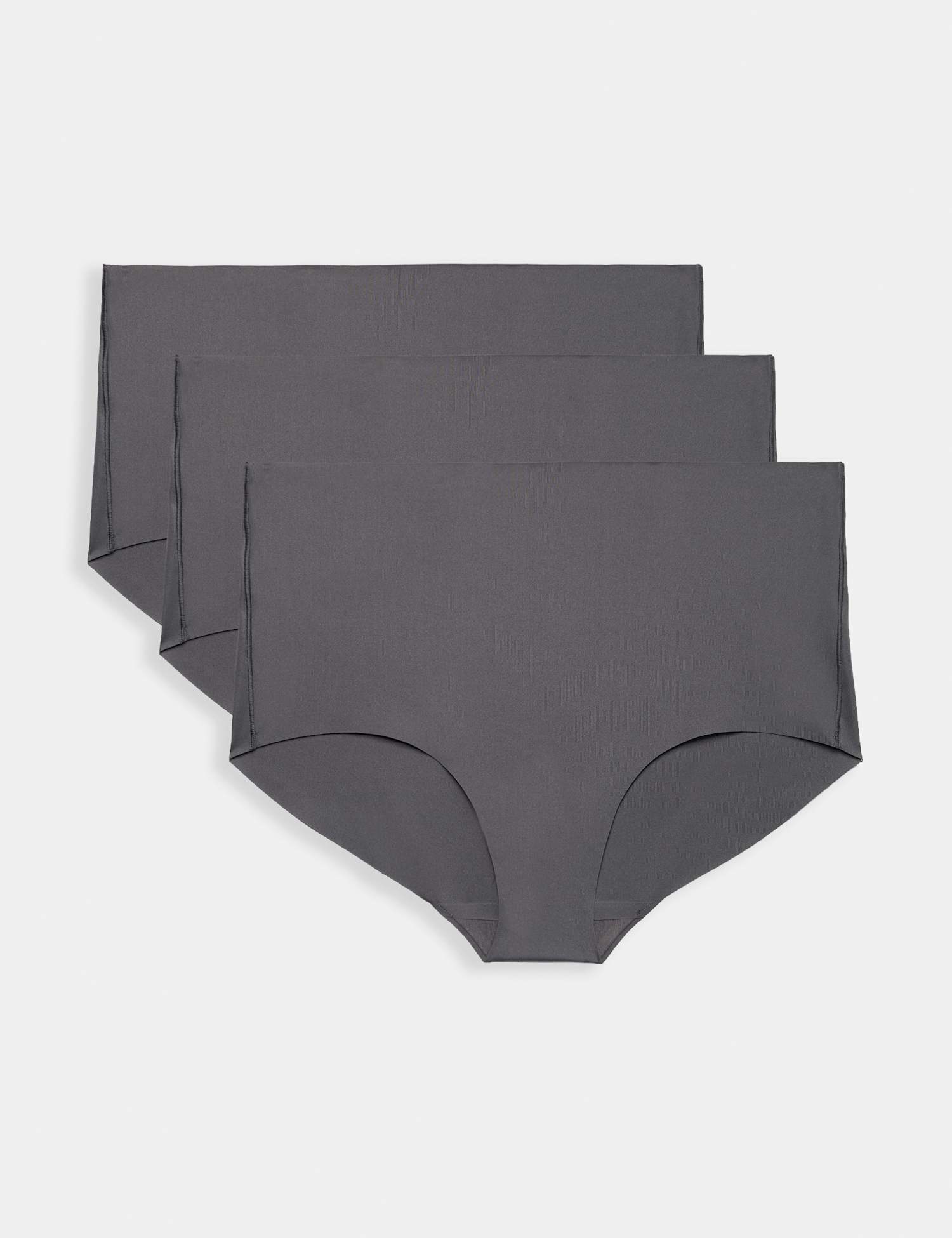 Body by M&S 3 pack Body Invisibles� No VPL High Rise Knicker Shorts Dark Grey