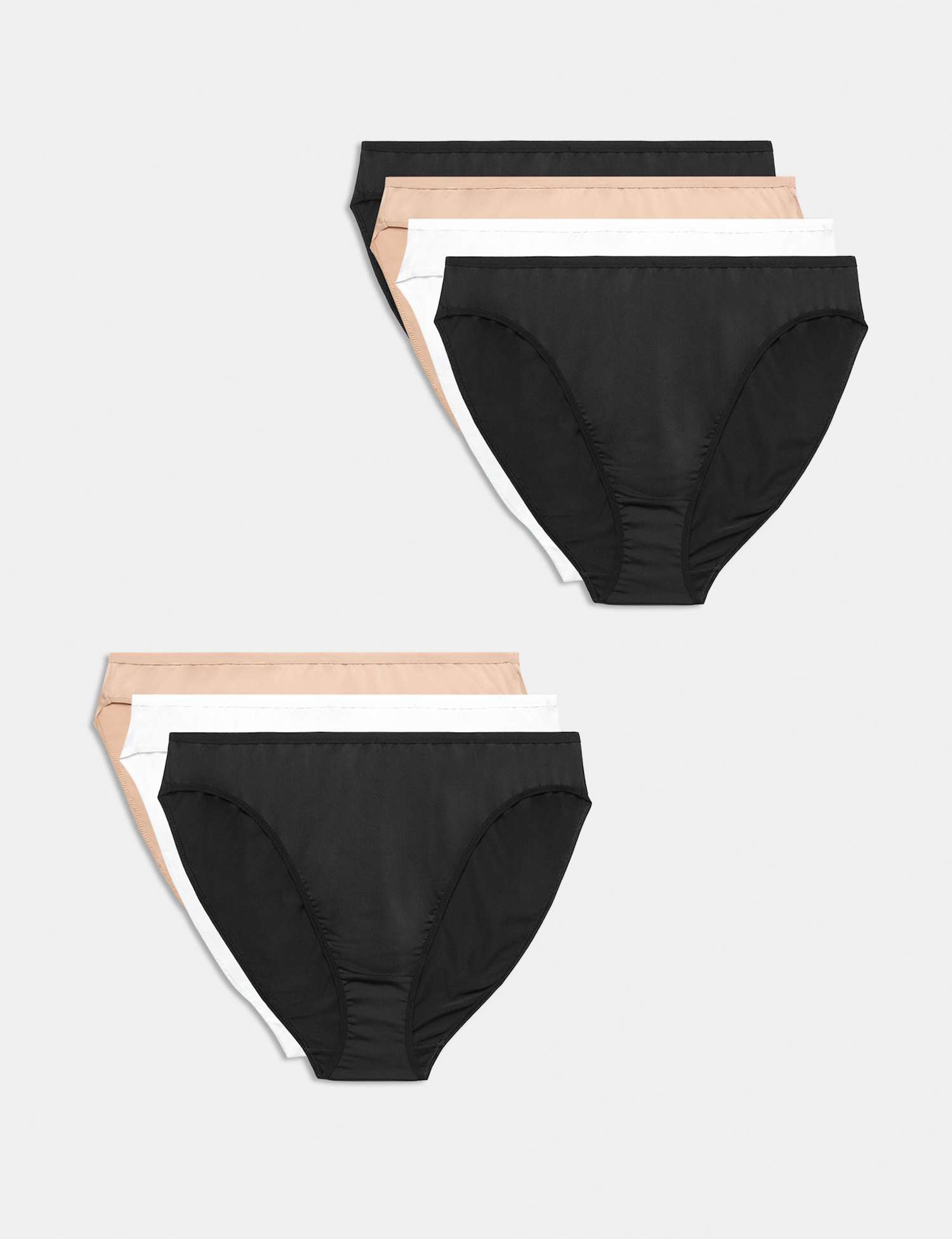M&S 7 Pack Microfibre High Leg Knickers White Mix