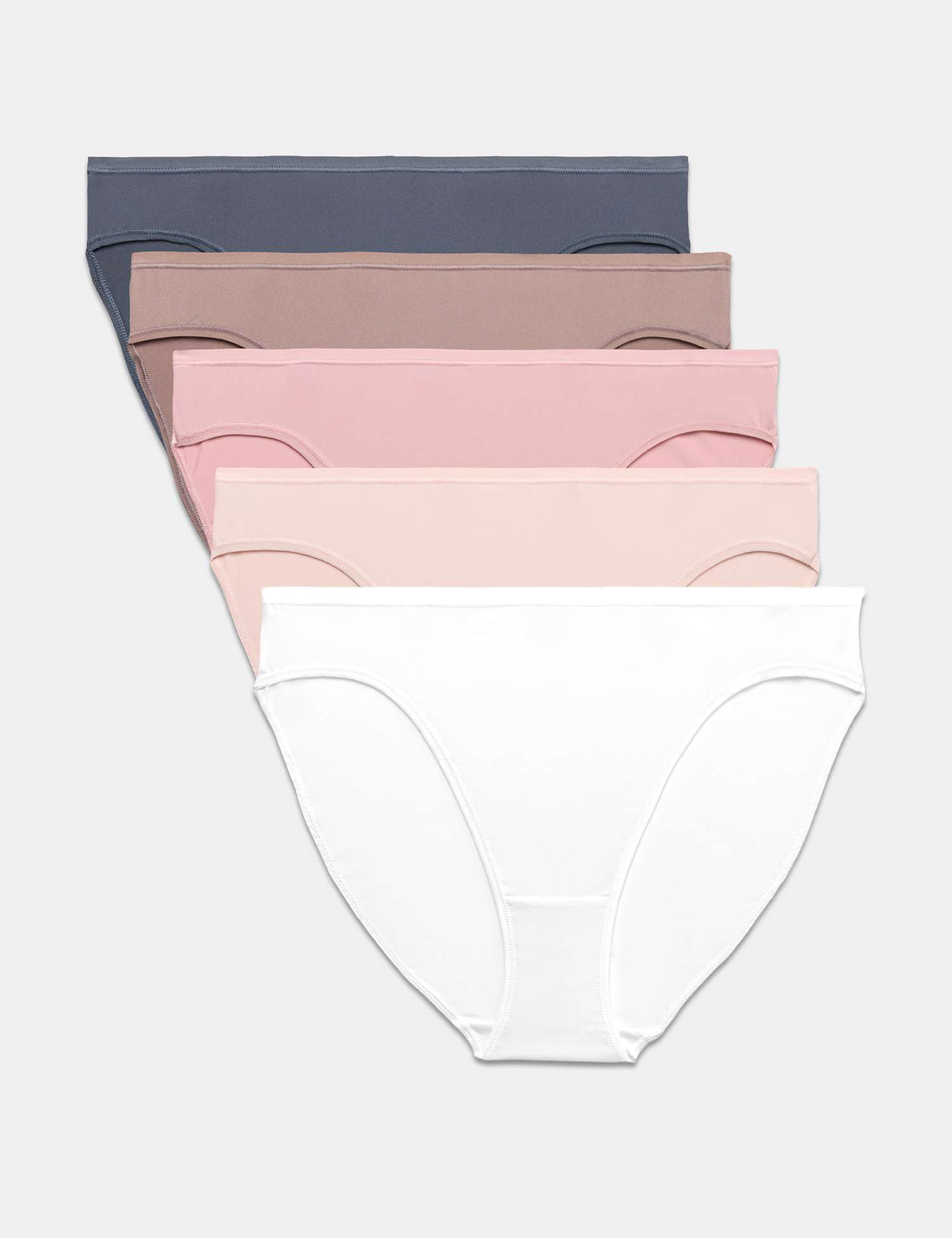M&S 5pk Microfibre High Leg Knickers Brown Haze