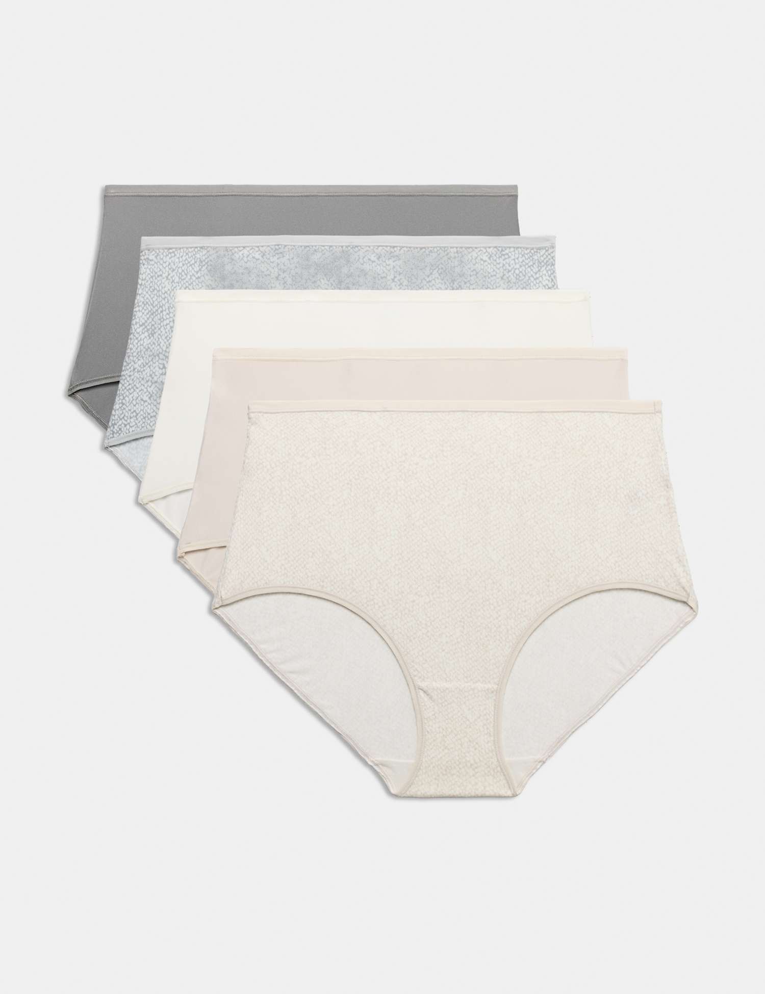 M&S 5pk Microfibre Full Briefs Grey Mix