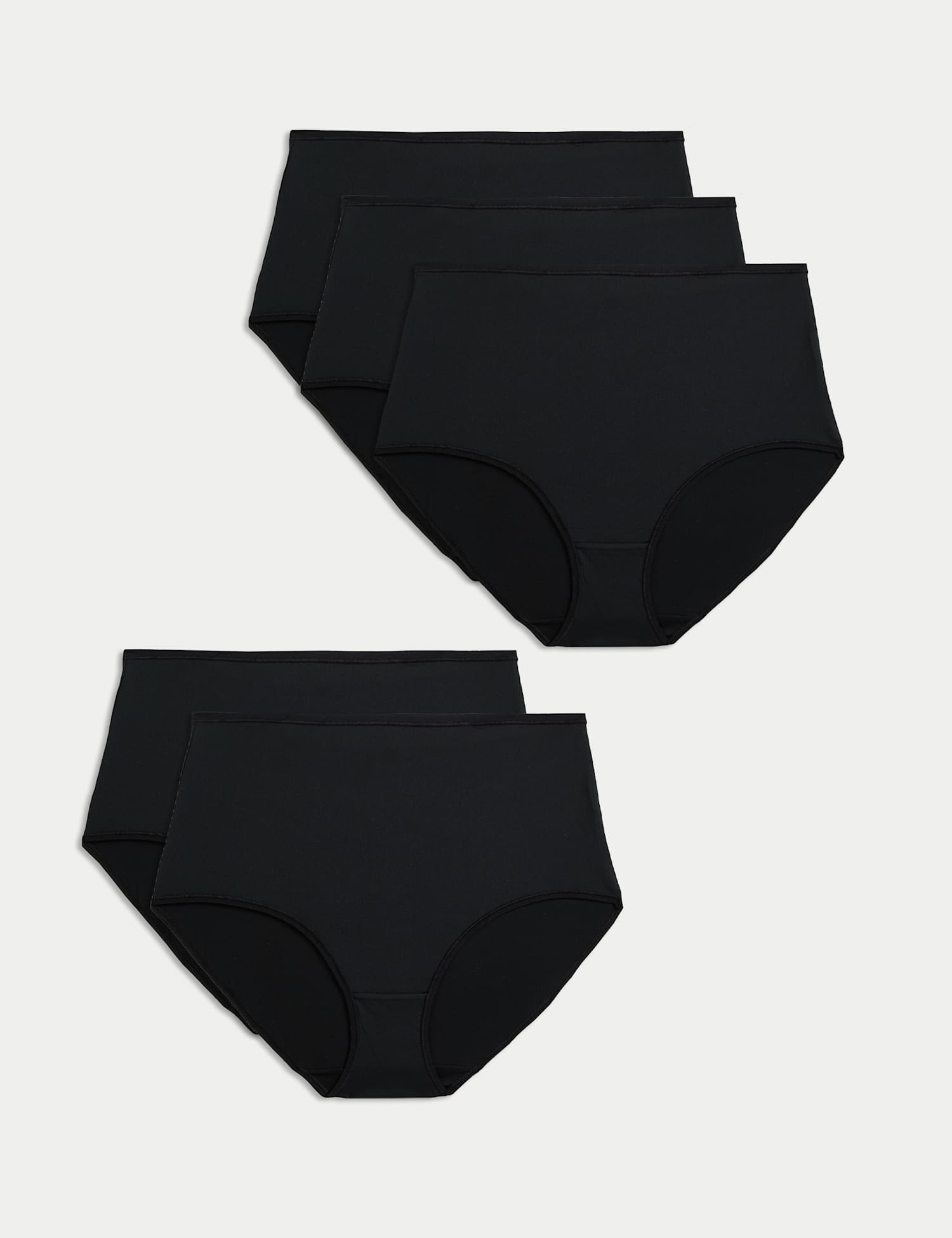 M&S 5pk Microfibre Full Briefs Black