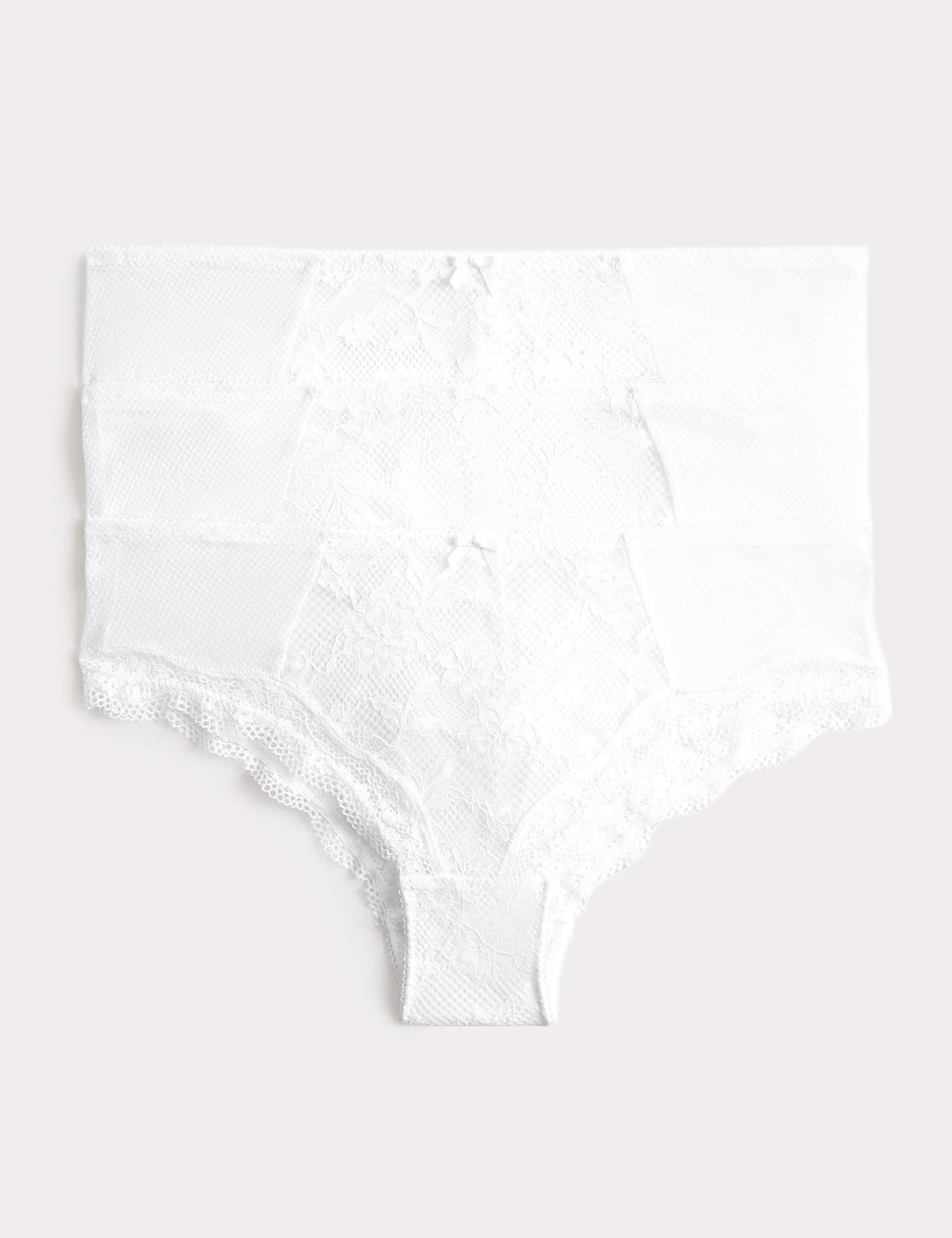 M&S 3 Pack Jasmine All Over Lace Hipster Knickers White