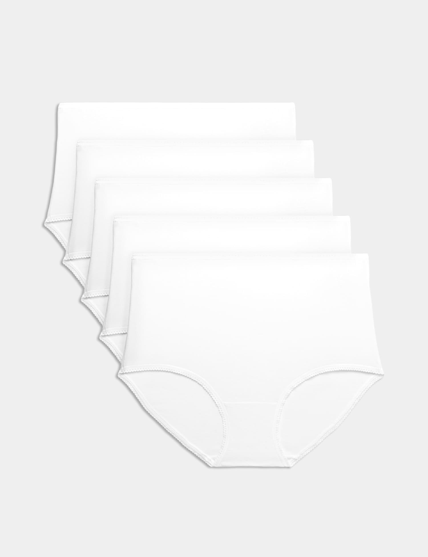 M&S 5pk Cotton Lycra� Full Briefs White