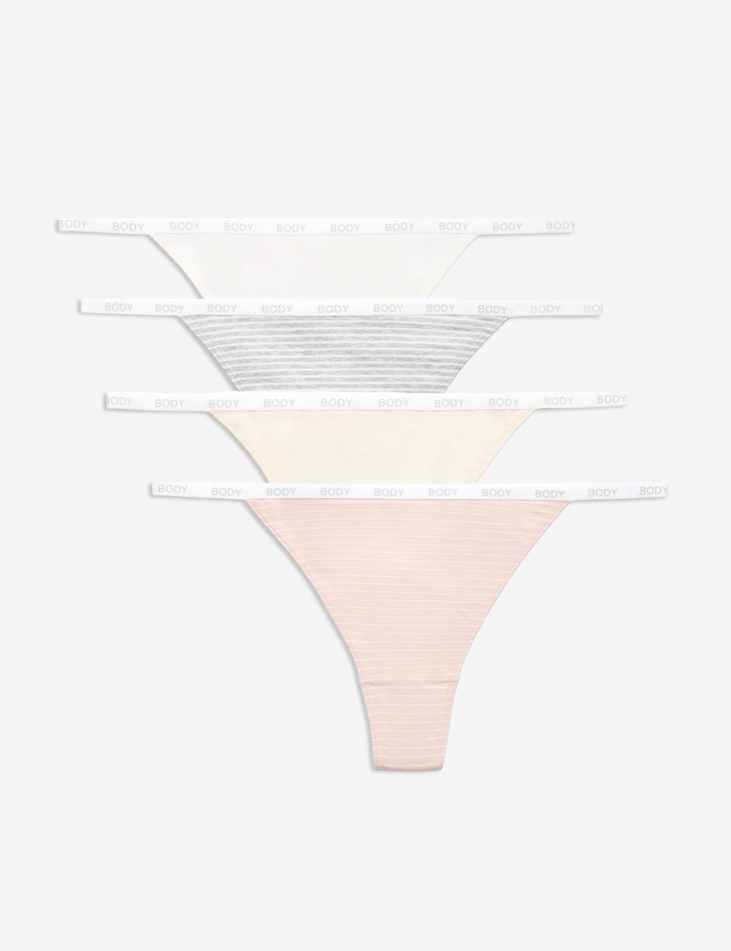 M&S 4pk Cotton Rich Tanga Thongs Ivory