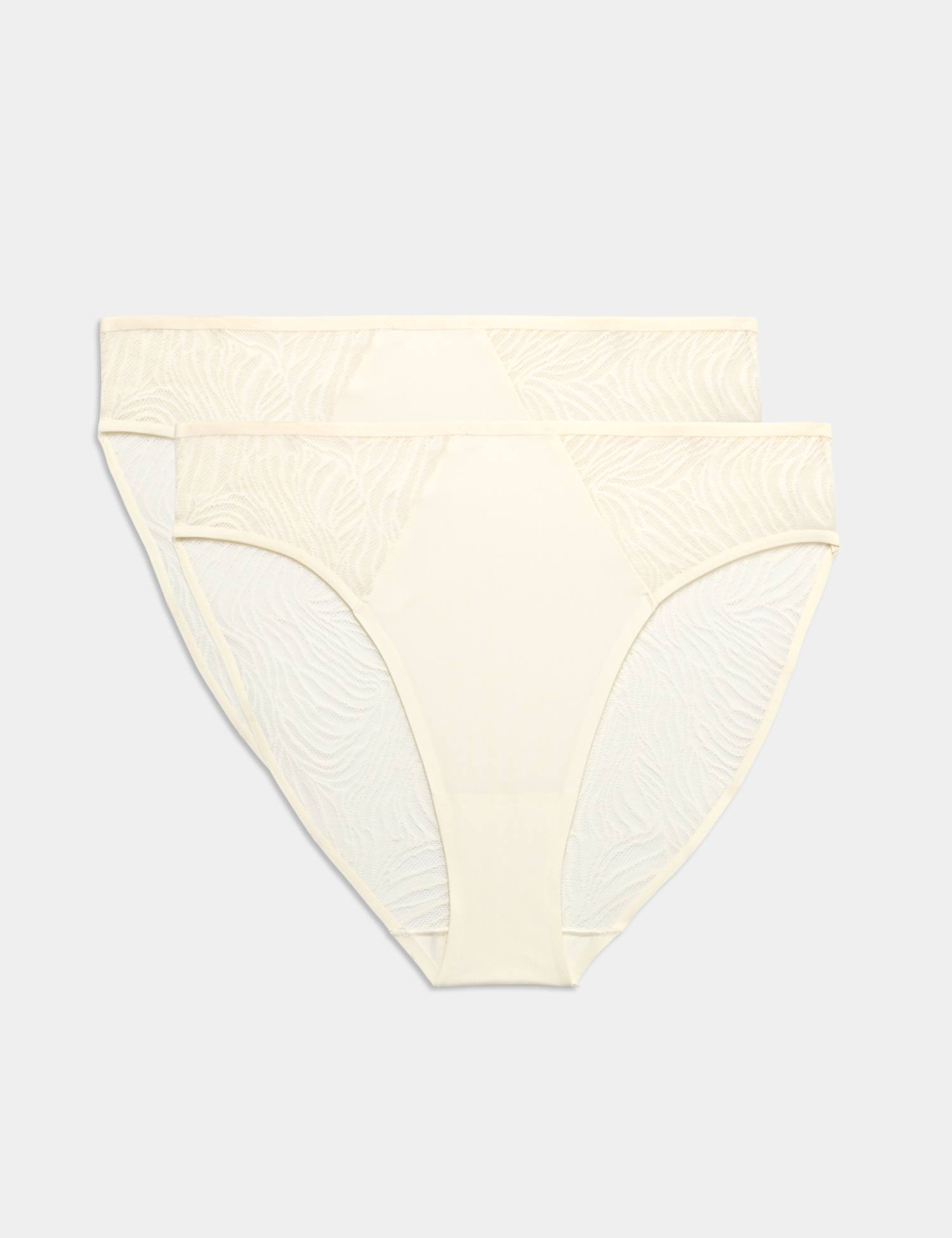 Body by M&S 2 Pack Body Lace High Leg Knickers Ivory