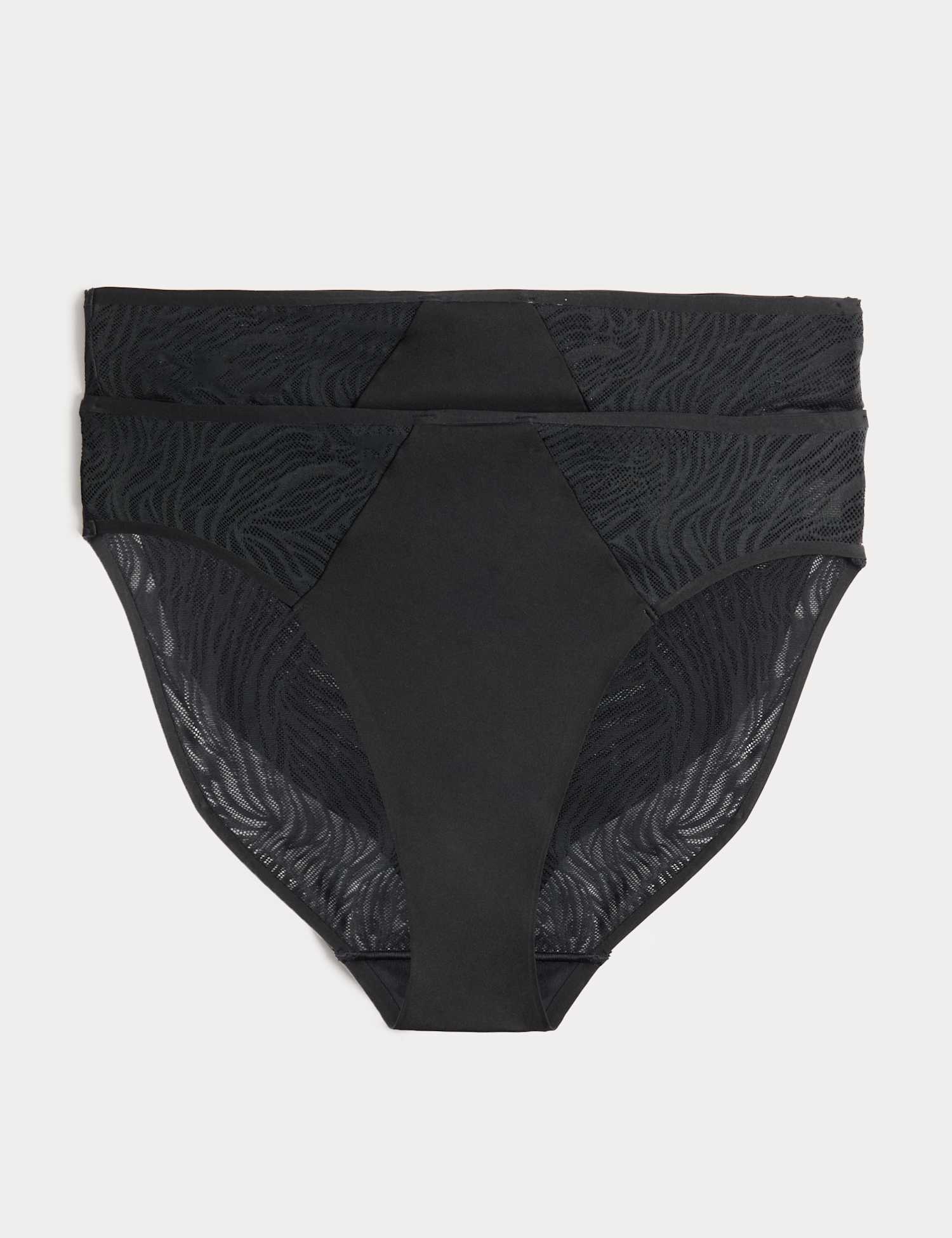 Body by M&S 2 Pack Body Lace High Leg Knickers Black