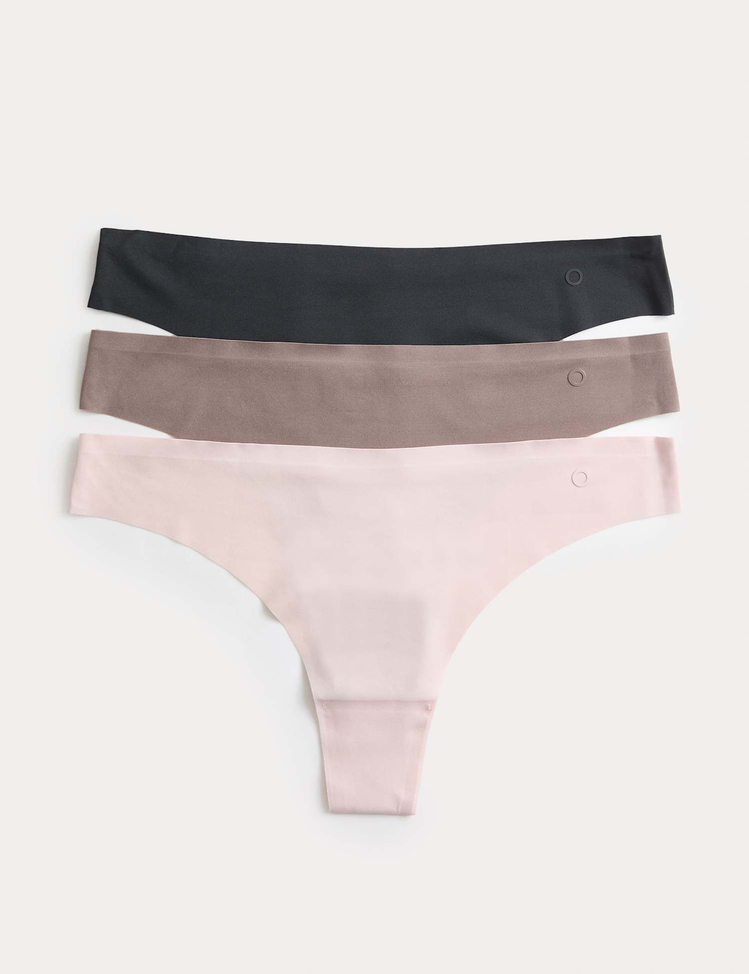 Goodmove 3pk Invisible No VPL Thongs Brown Haze