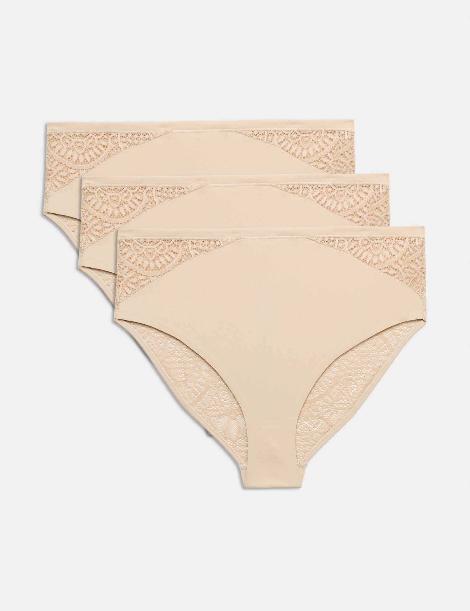 Body by M&S 3pk Body Soft� High Waisted Brazilian Knickers Opaline