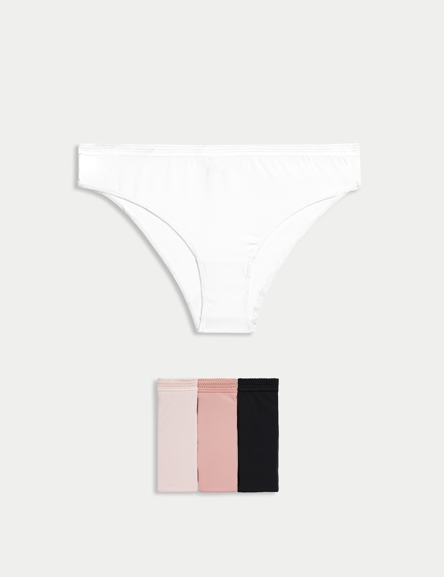 M&S 4pk Microfibre Brazilian Knickers Soft Pink