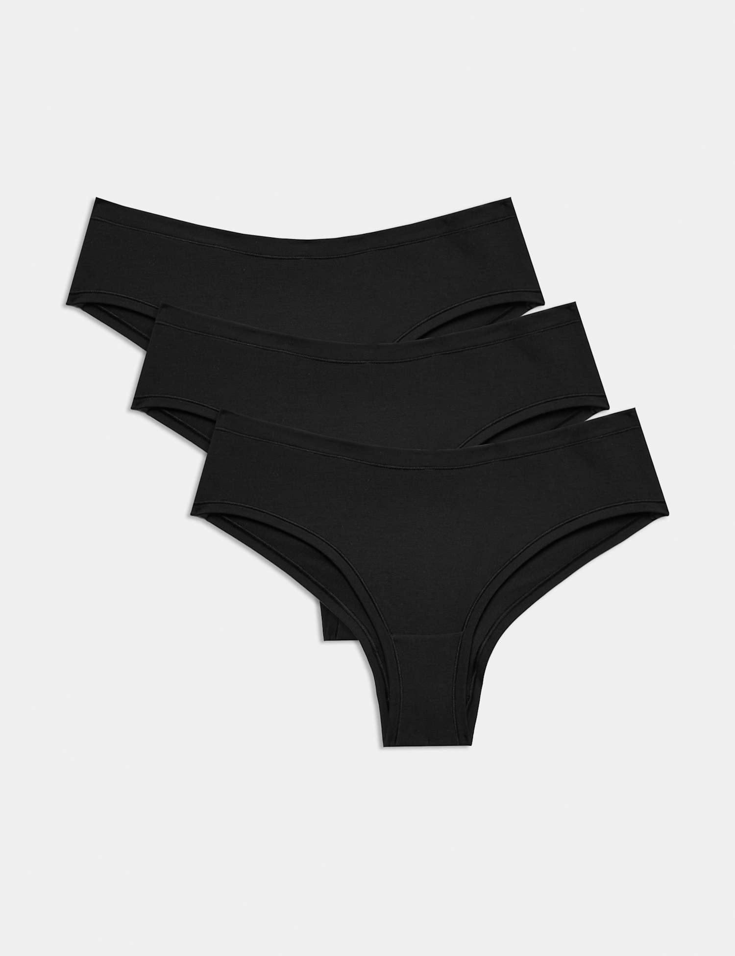 M&S 3 Pack Flexifit� Modal Rich Hipster Knickers Black