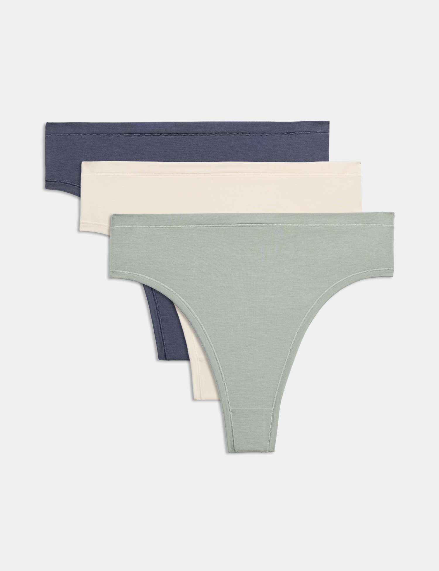 Body by M&S 3pk Flexifit� Modal High Waisted Thongs Soft Green