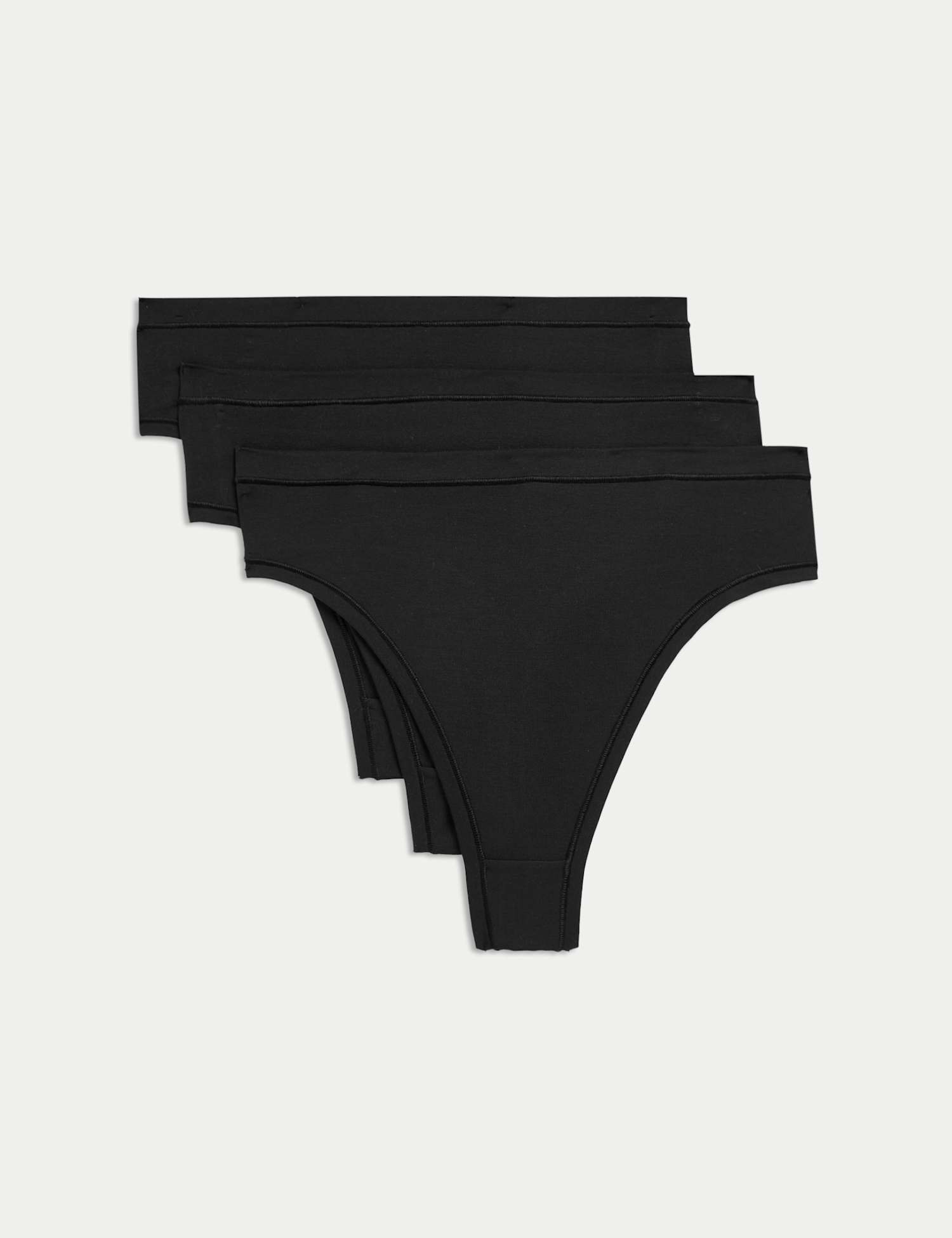 Body by M&S 3pk Flexifit� Modal High Waisted Thongs Black