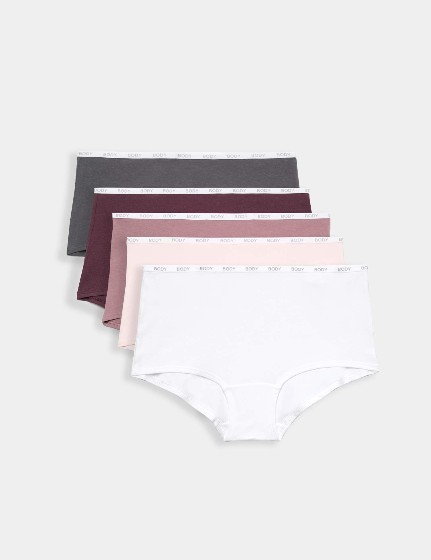 Body by M&S 5pk Cotton Rich High Rise Knicker Shorts White Mix