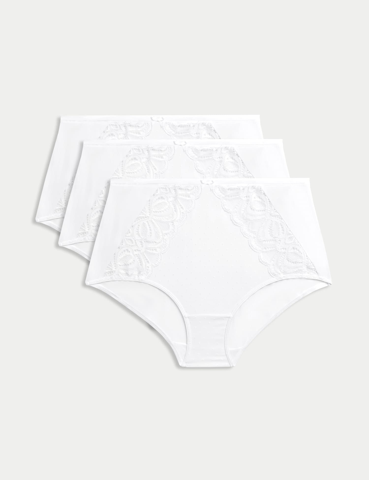 M&S 3pk Amelia Lace Full Briefs White