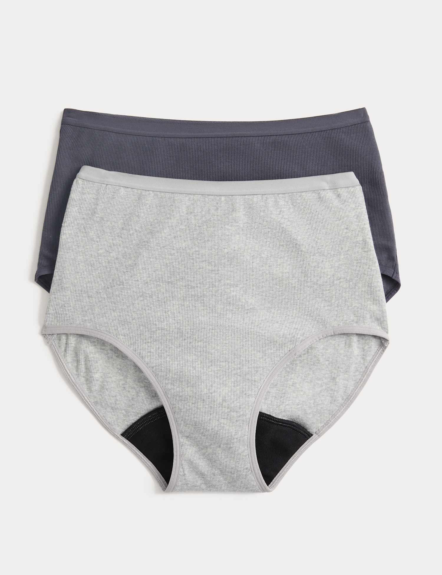 M&S 2 Pack Heavy Absorbency Period Full Briefs Grey Mix