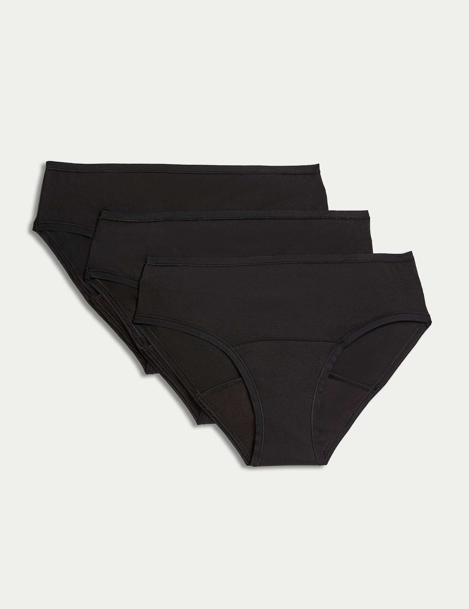 M&S 3pk Heavy Absorbency First Period Briefs Black