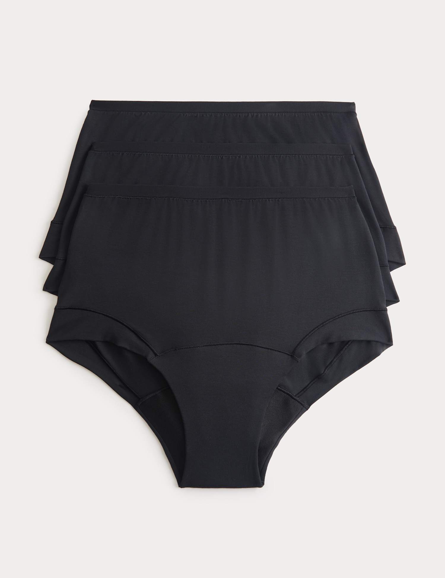 M&S 3 Pack Heavy Absorbency flexifit modal Full Brief period knickers Black