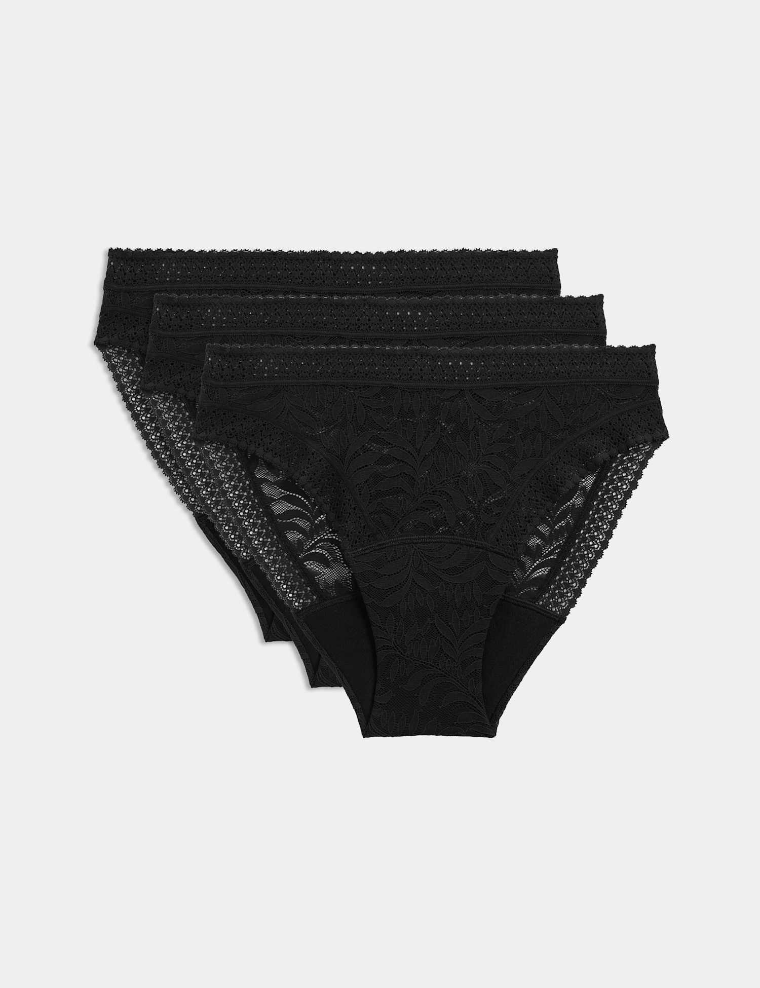 M&S 3pk Heavy Absorbency Period High Leg Knickers Black