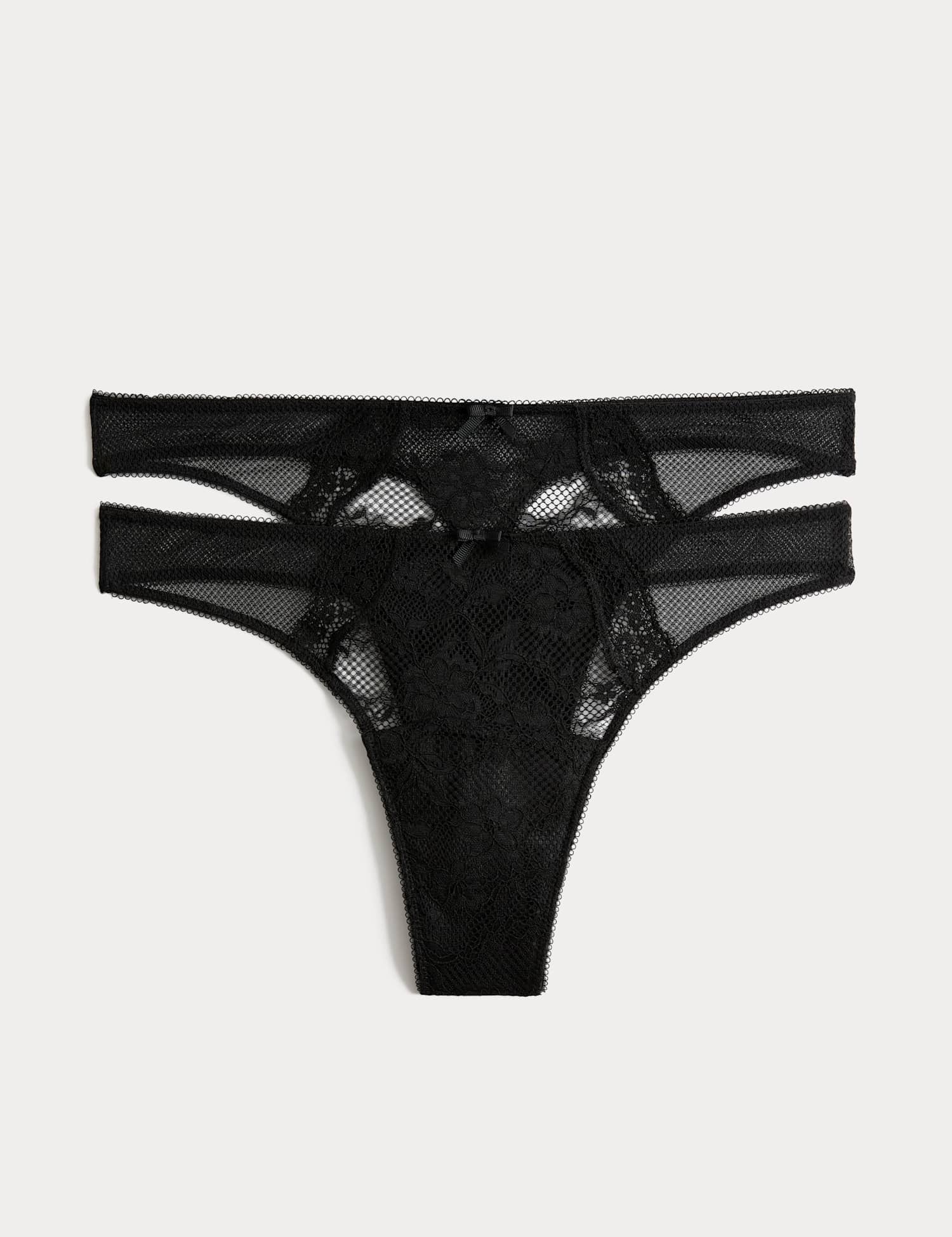 M&S 2 Pack Light Absorbency Period Thongs Black