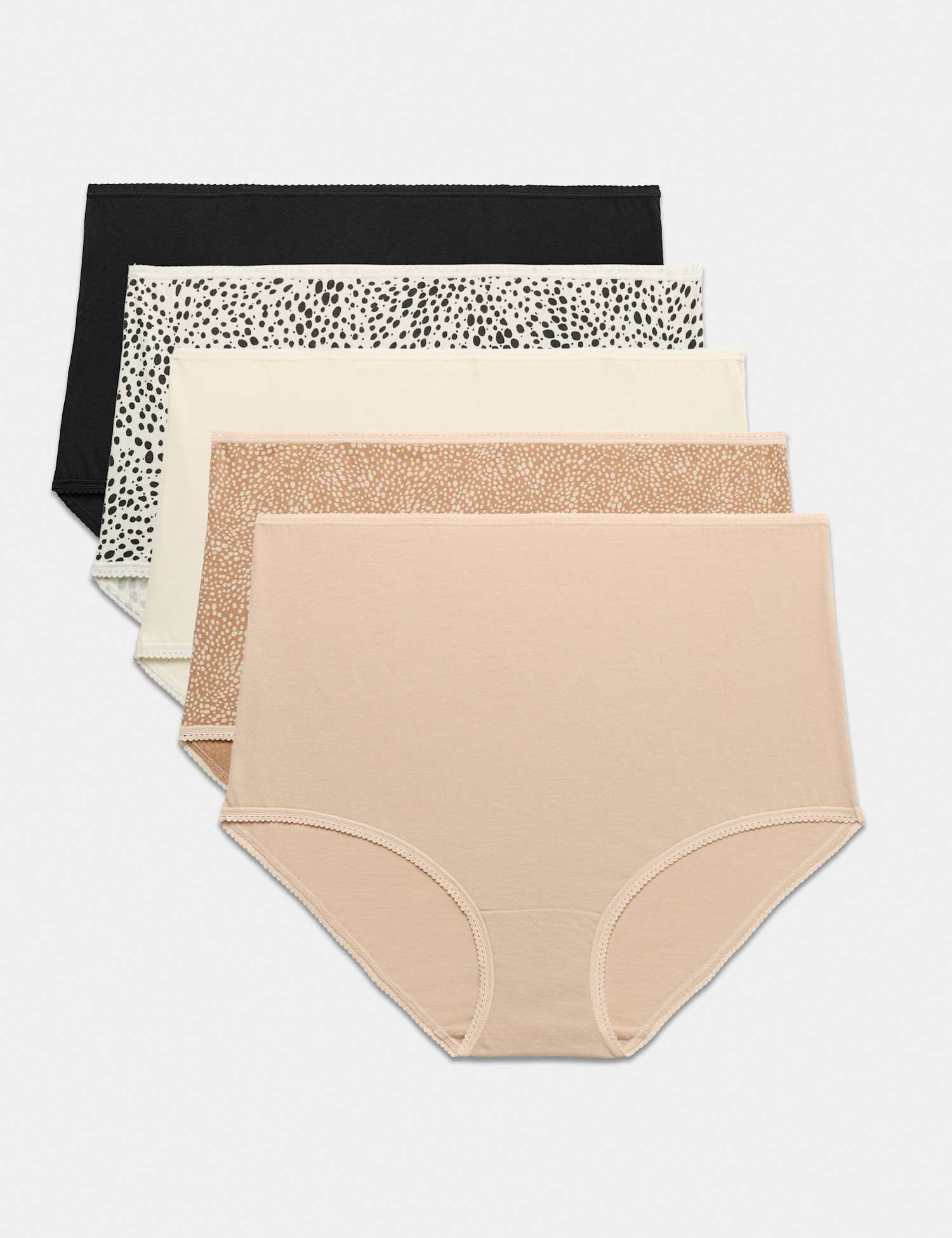 M&S 5pk Pure Cotton Full Briefs Black Mix