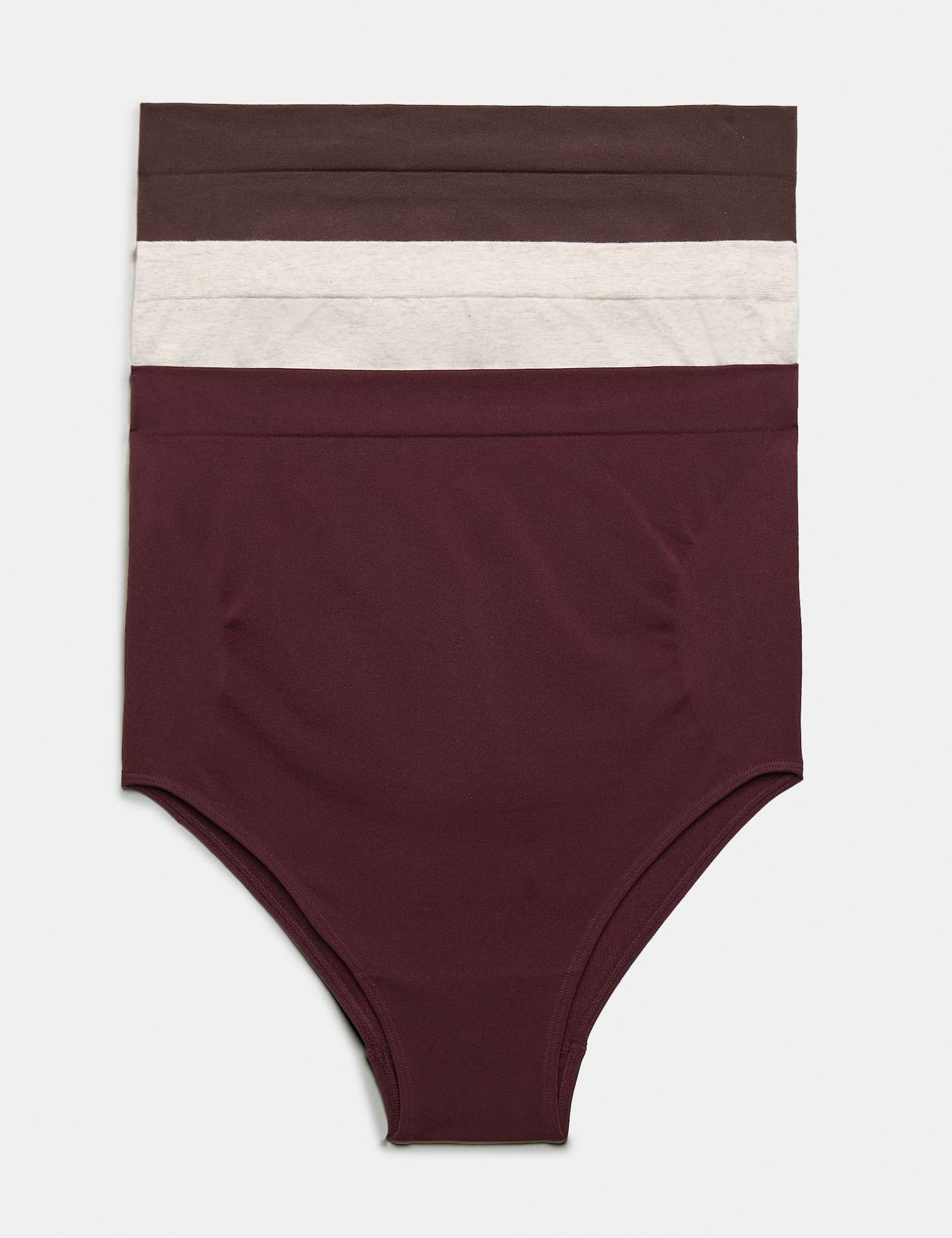 M&S 3pk Seamless Over Bump Maternity Briefs Wine Mix