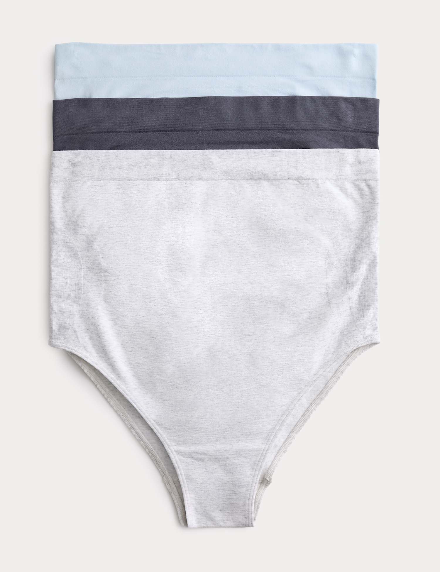 M&S 3pk Seamless Over Bump Maternity Briefs Dusty Blue