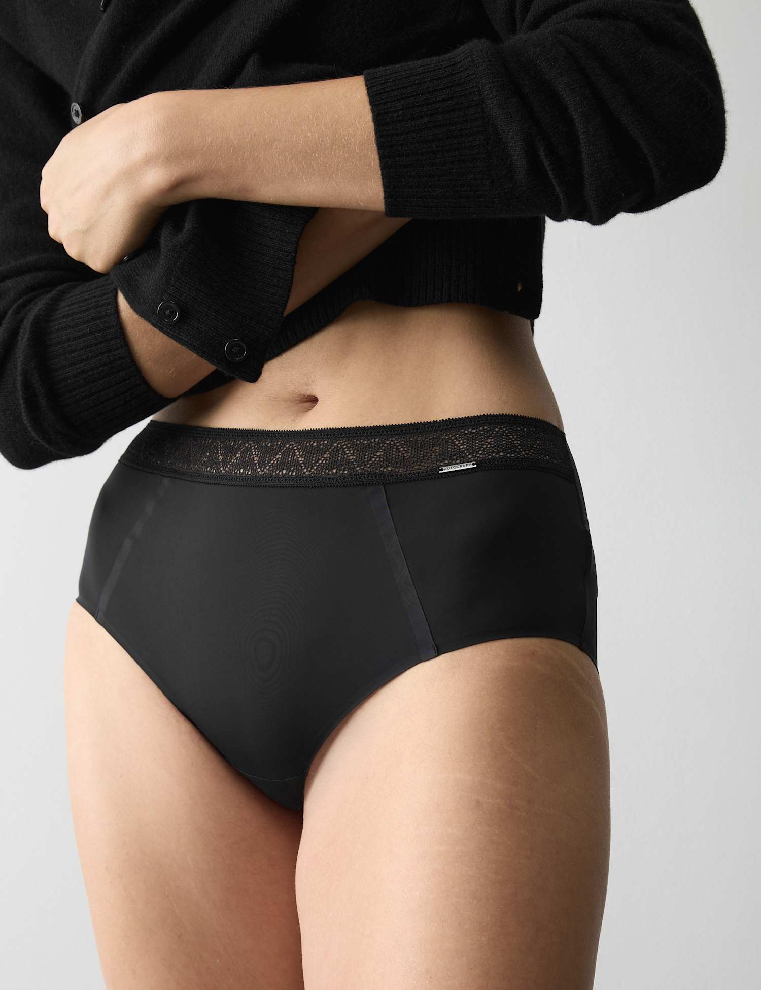 Autograph Boston Microfibre No VPL High Rise Shorts Black