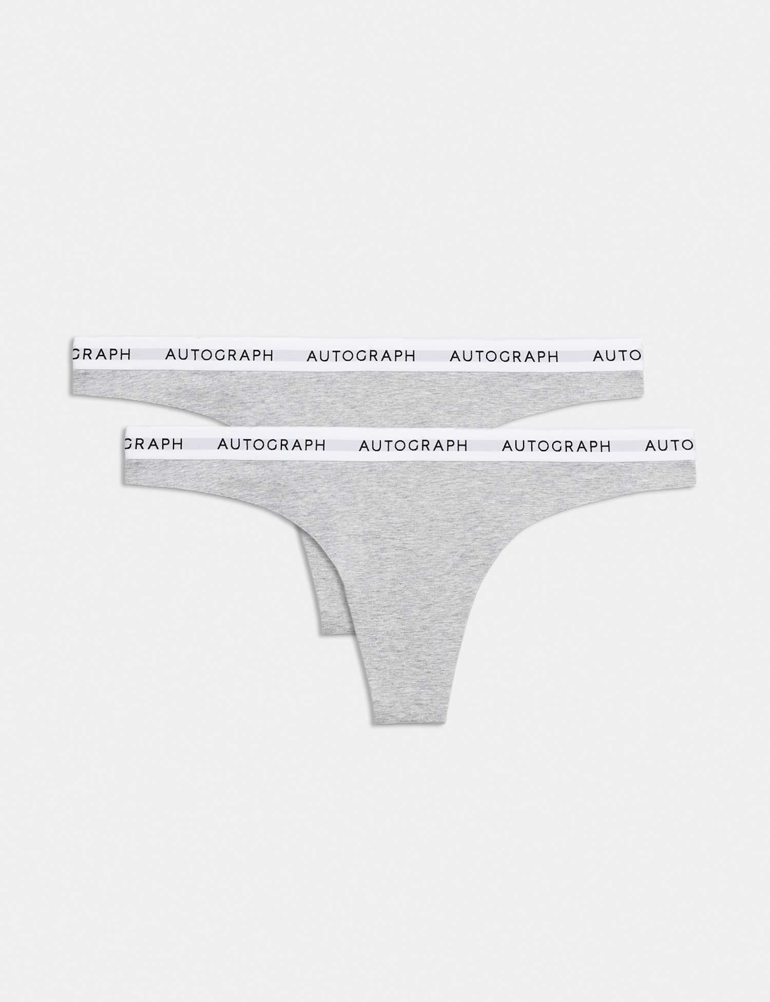 Autograph 2 Pack Lille Cotton Rich Thongs Grey Marl