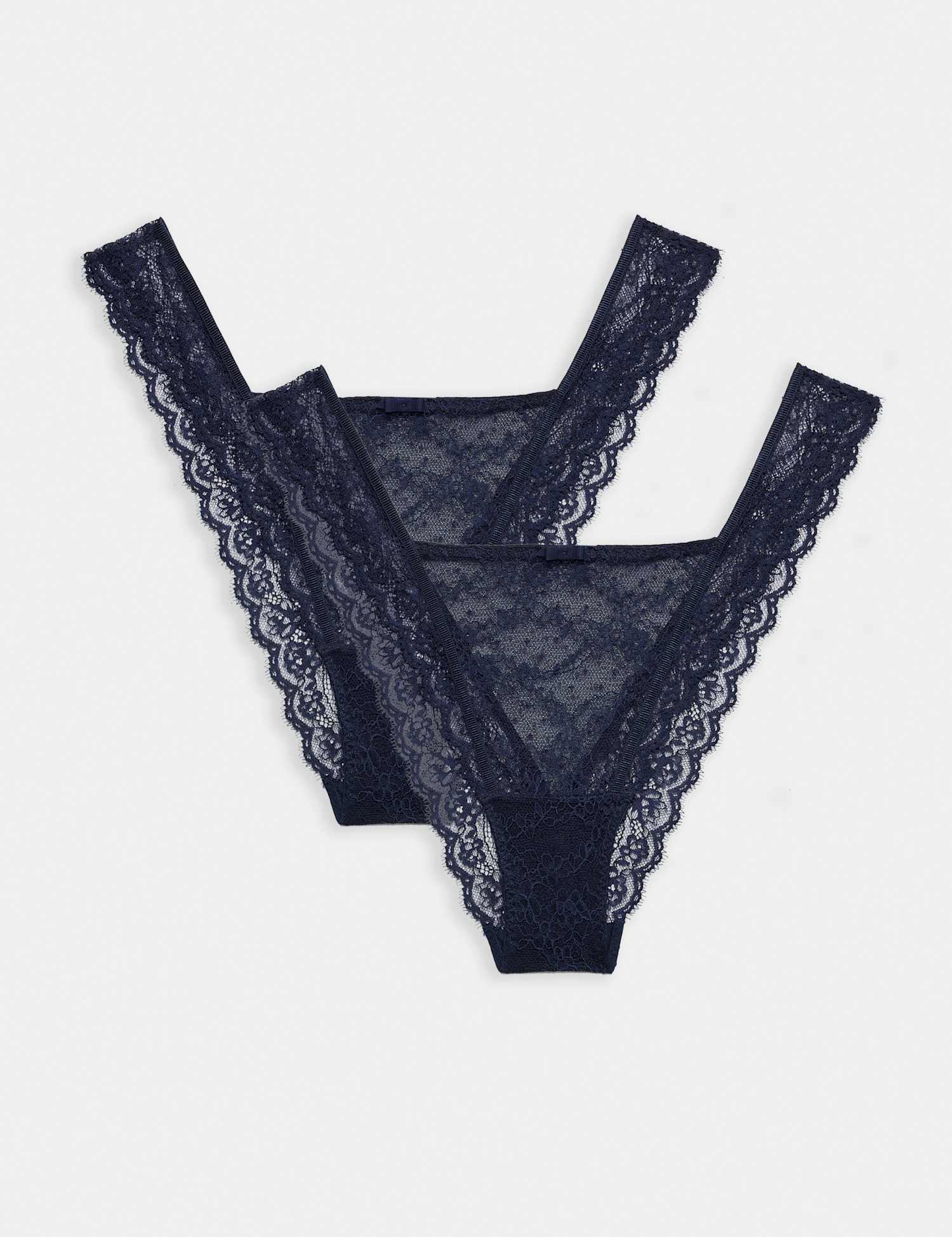 M&S 2 Pack Ida Lace Miami Knickers Nightshade