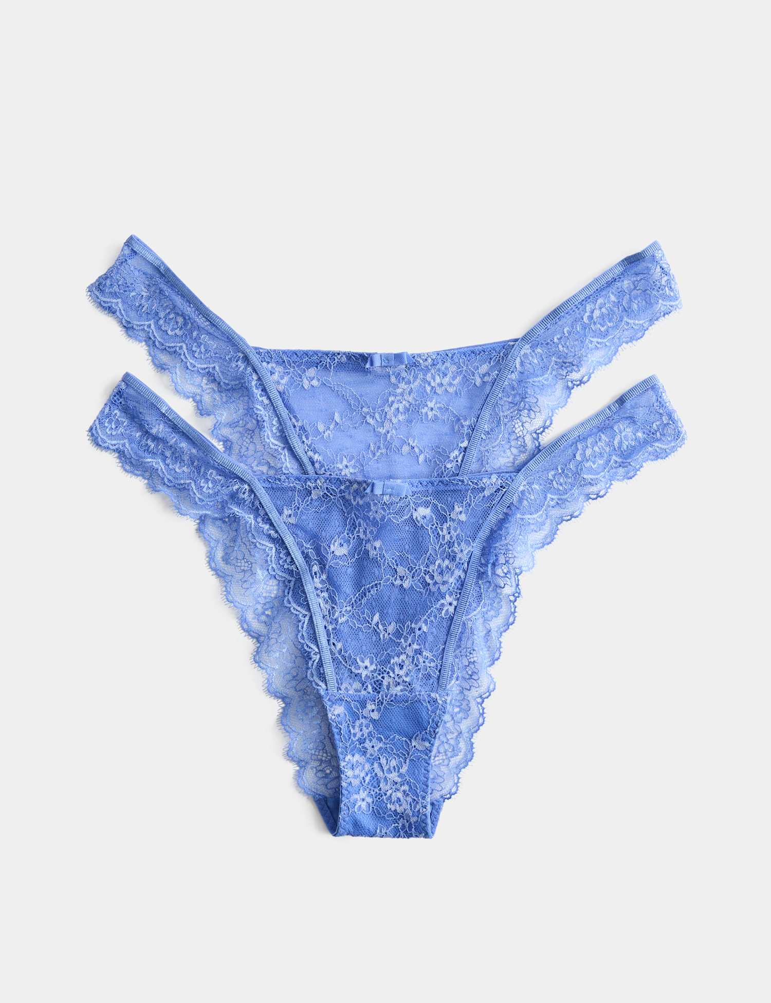 M&S 2 Pack Ida Lace Miami Knickers Fresh Blue