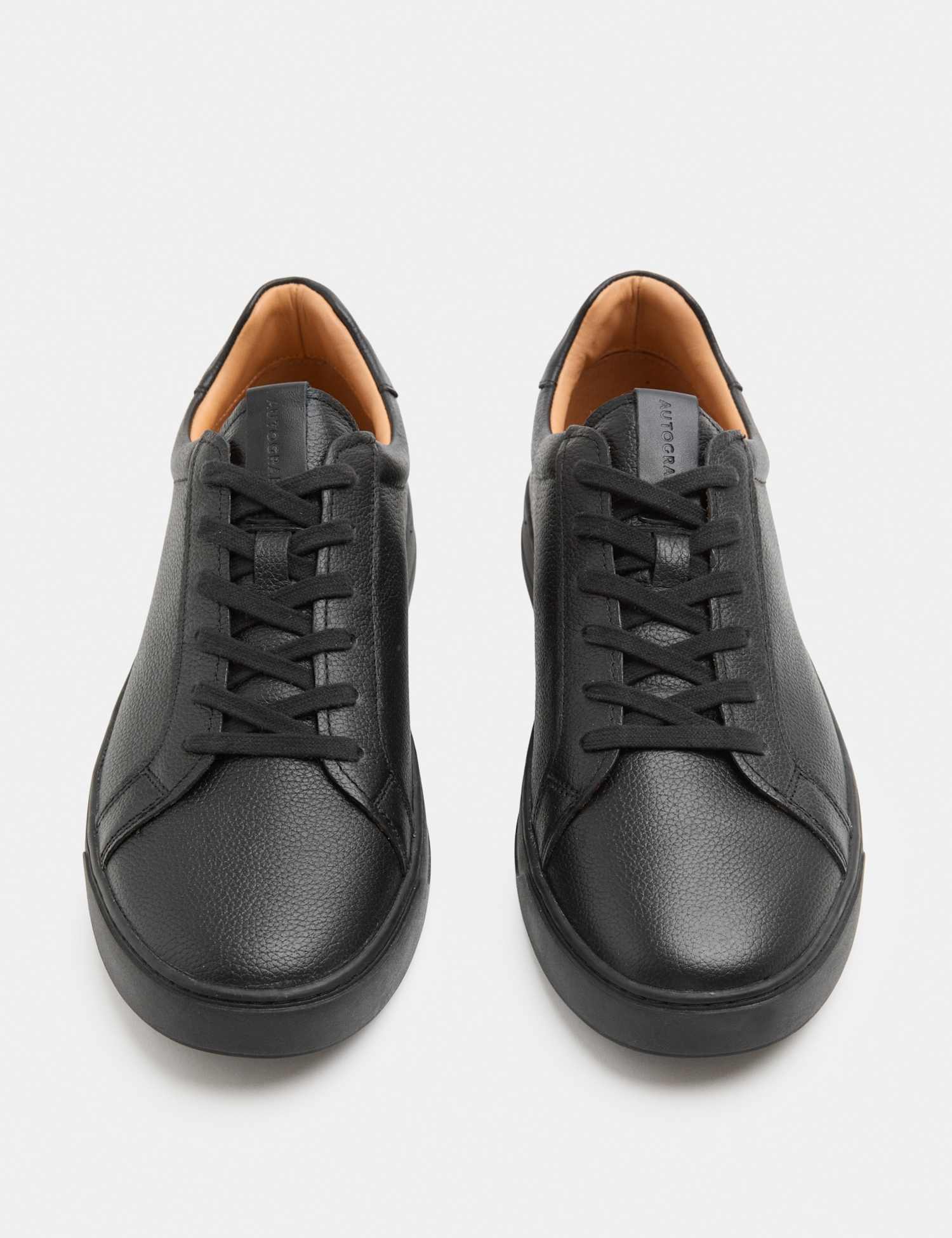 Autograph Leather Cupsole Trainers Black/Black