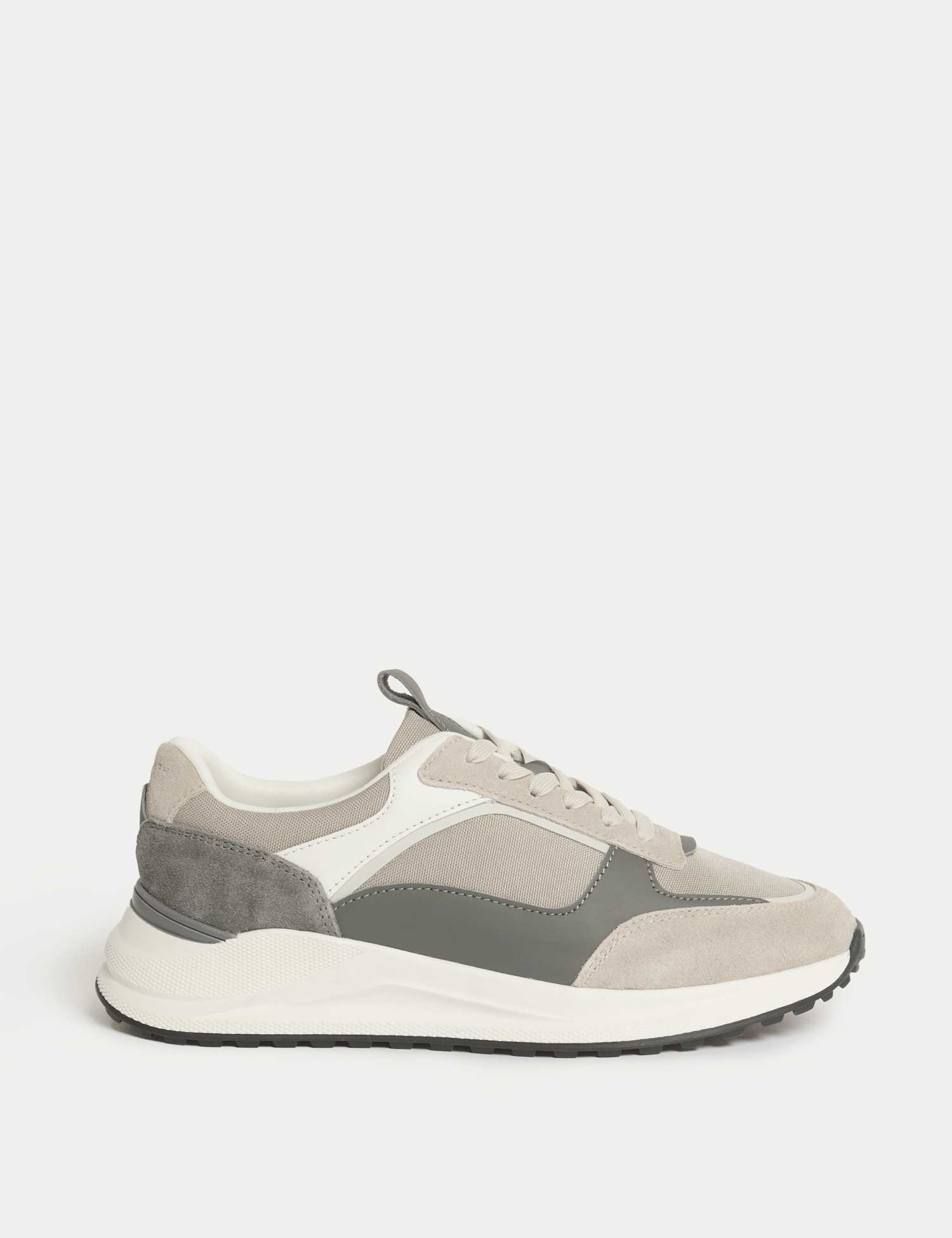 Autograph Lace Up Mesh Runner Trainers Ecru Mix