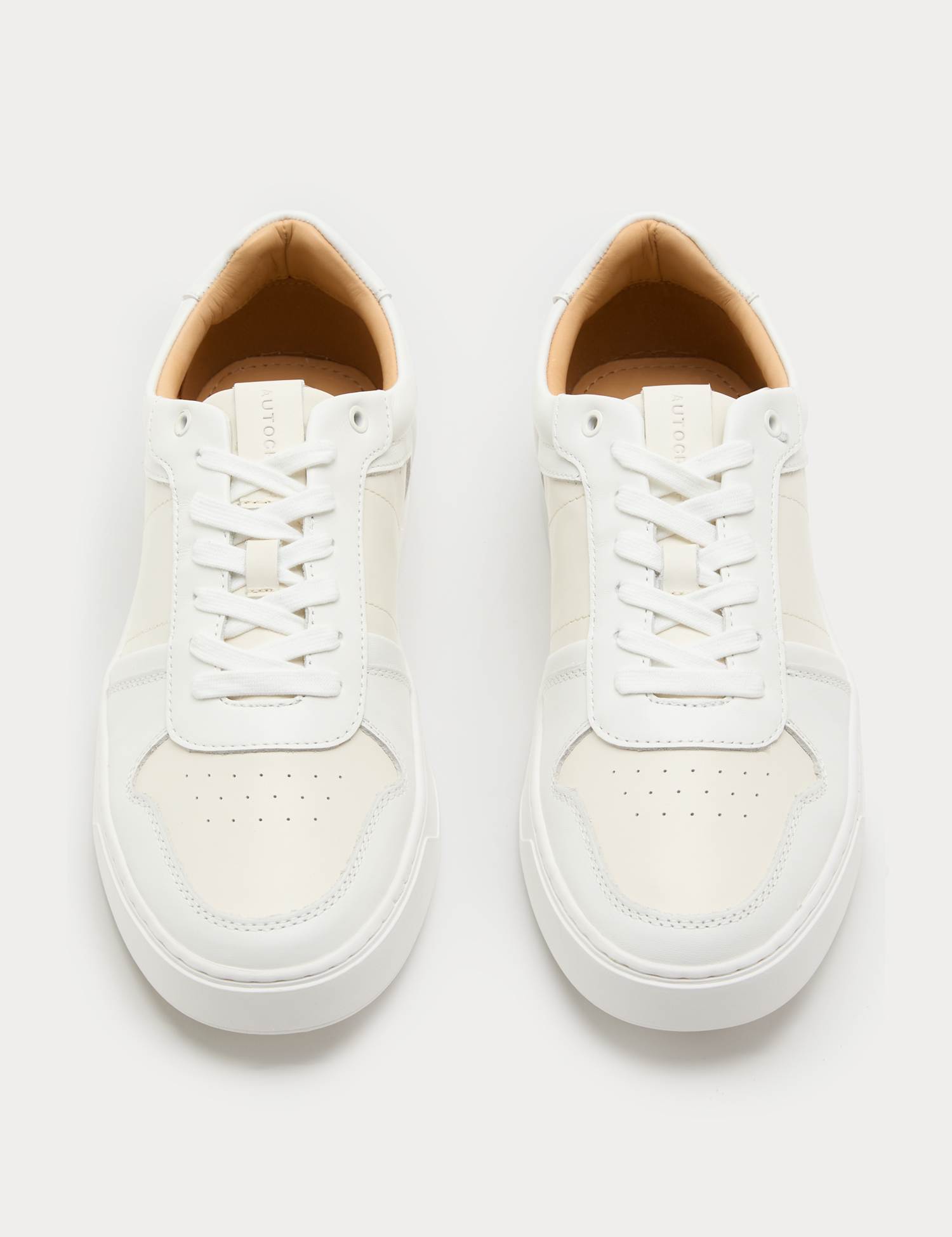 Autograph Leather Colour Block Trainers White Mix