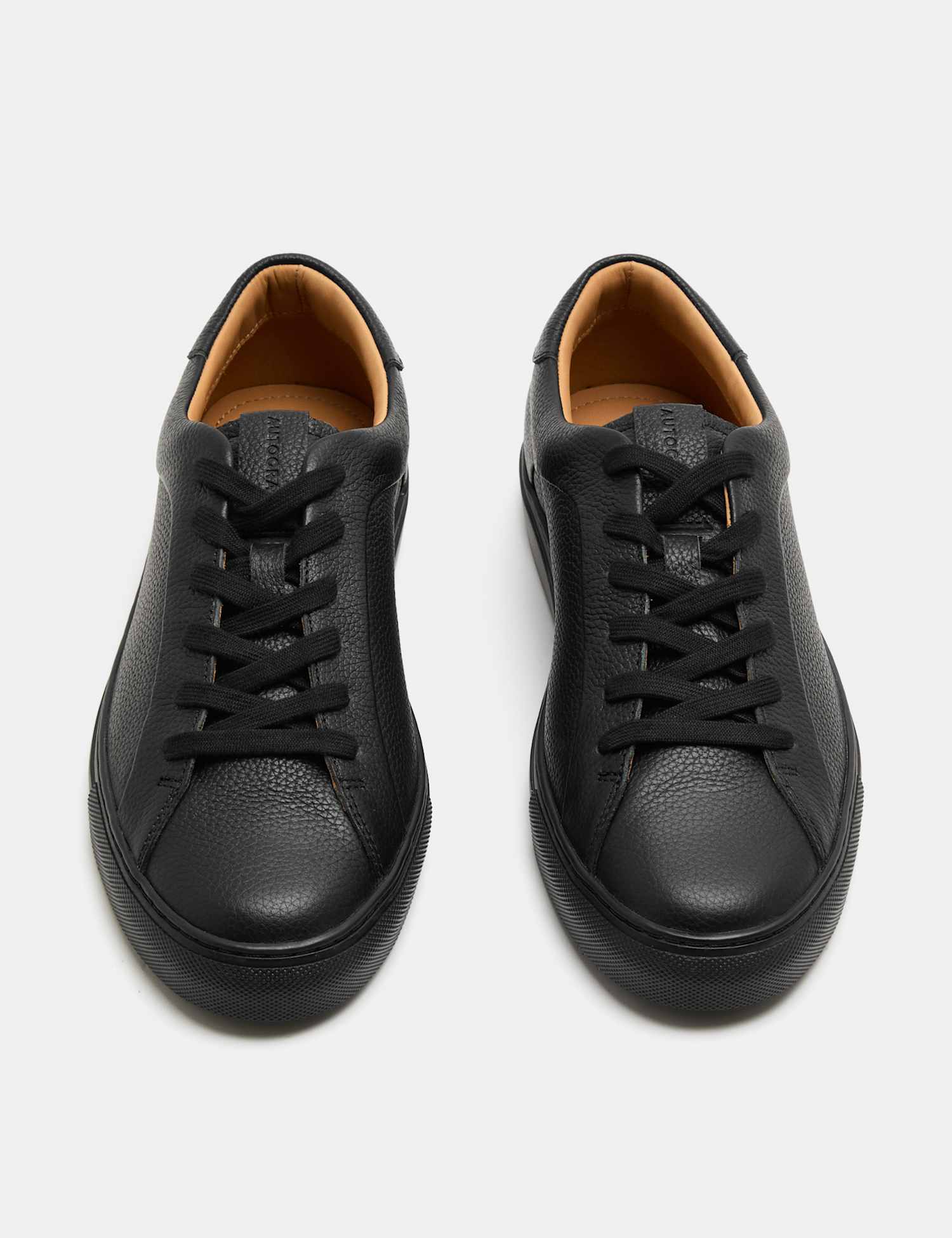 Autograph Leather Cupsole Trainers with Freshfeet� Black/Black