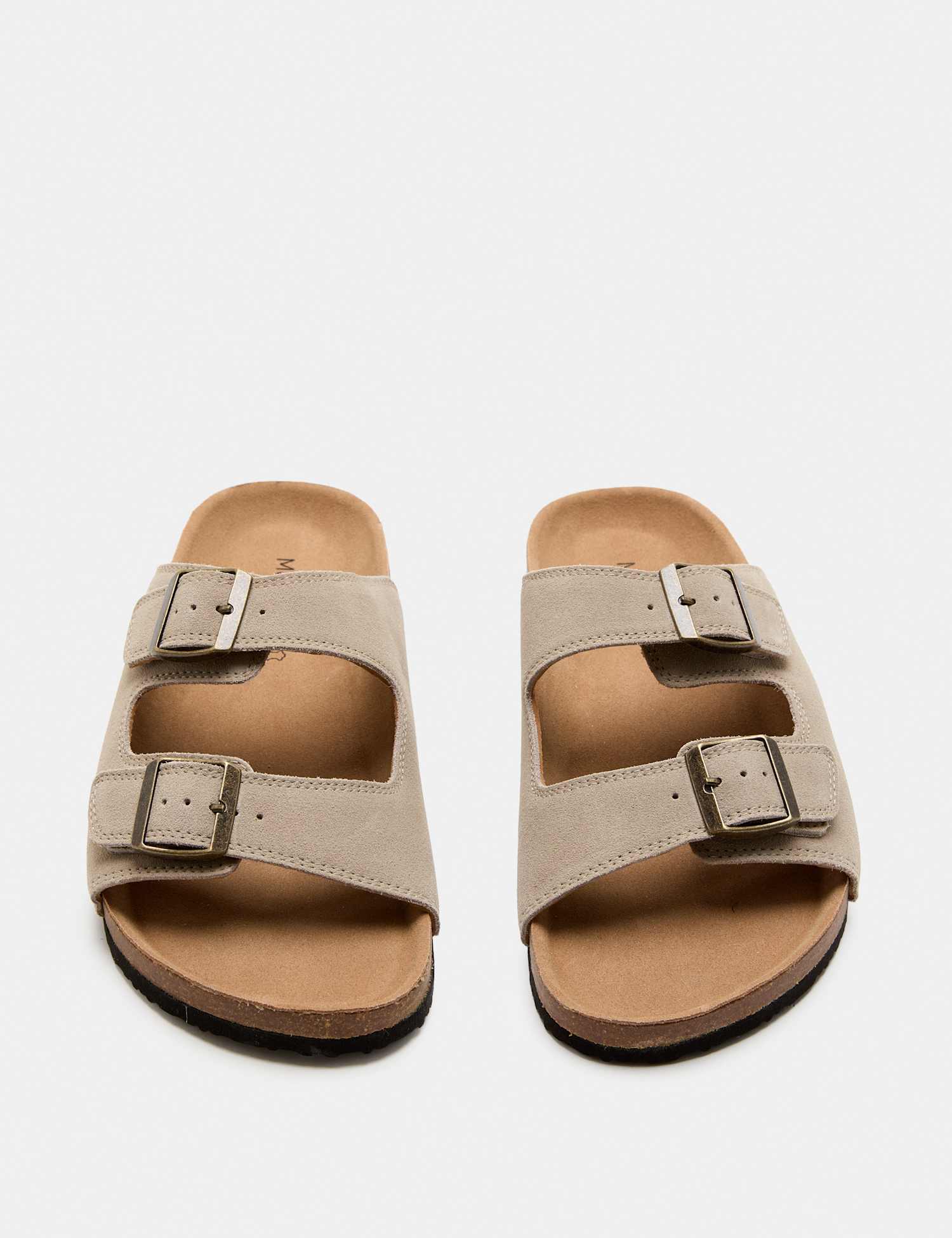 M&S Suede Slip-On Corkbed Sandals Sand