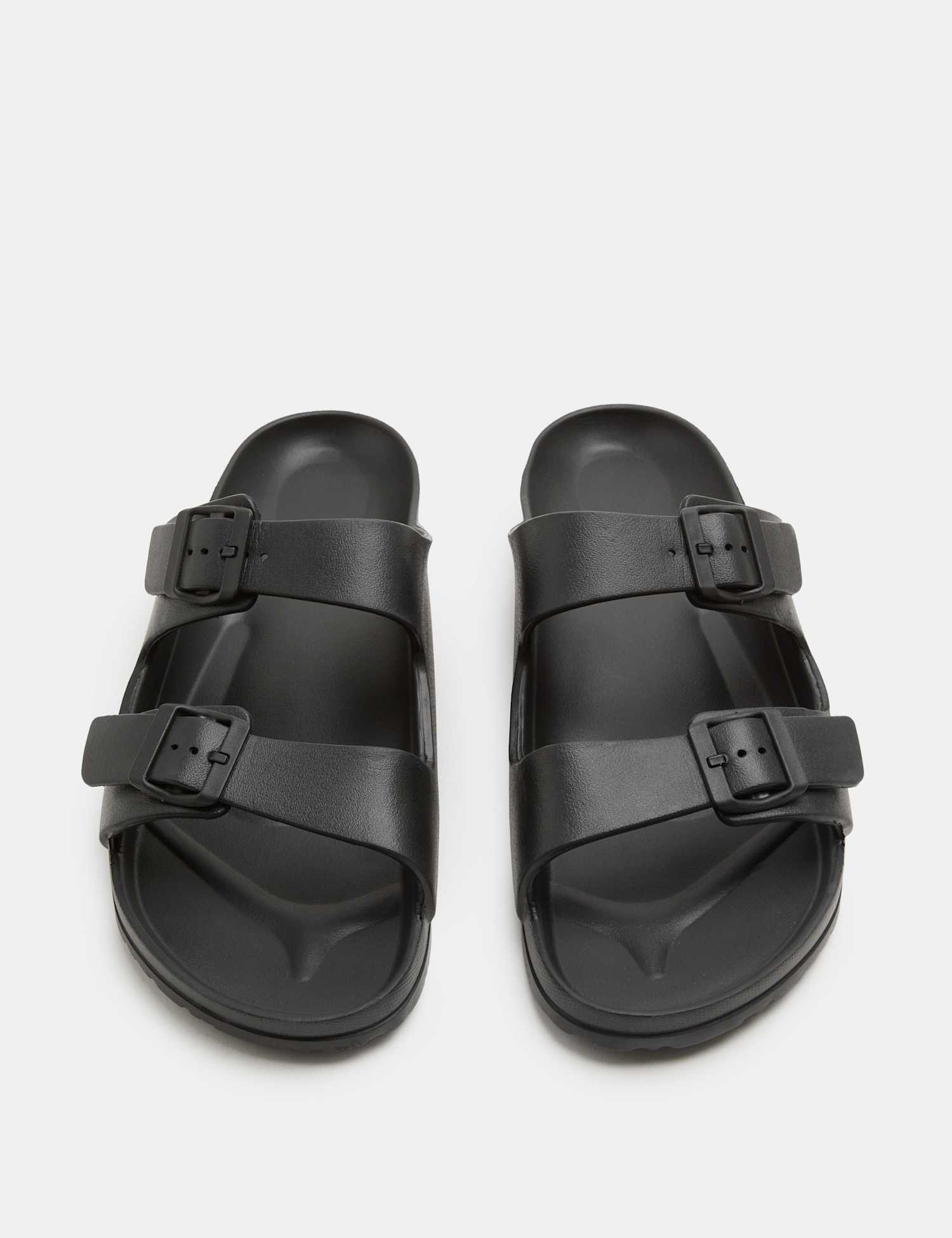M&S Moulded Footbed Two Strap Slider Sandals Black
