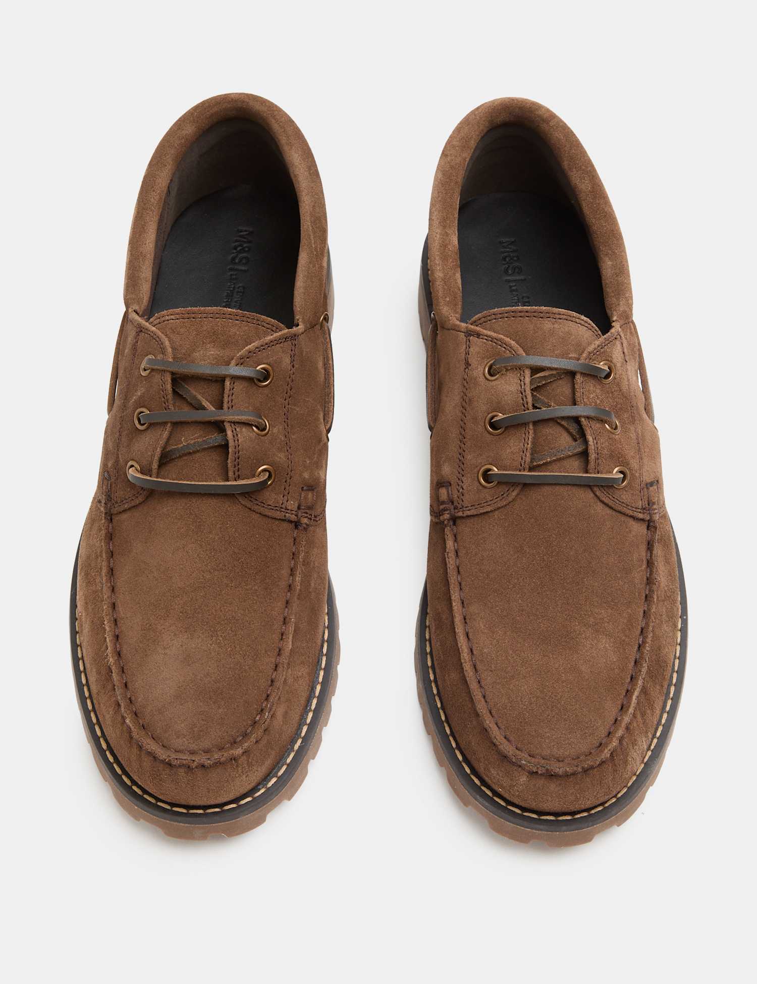 M&S Chunky Sole Suede Deck Shoes Brown