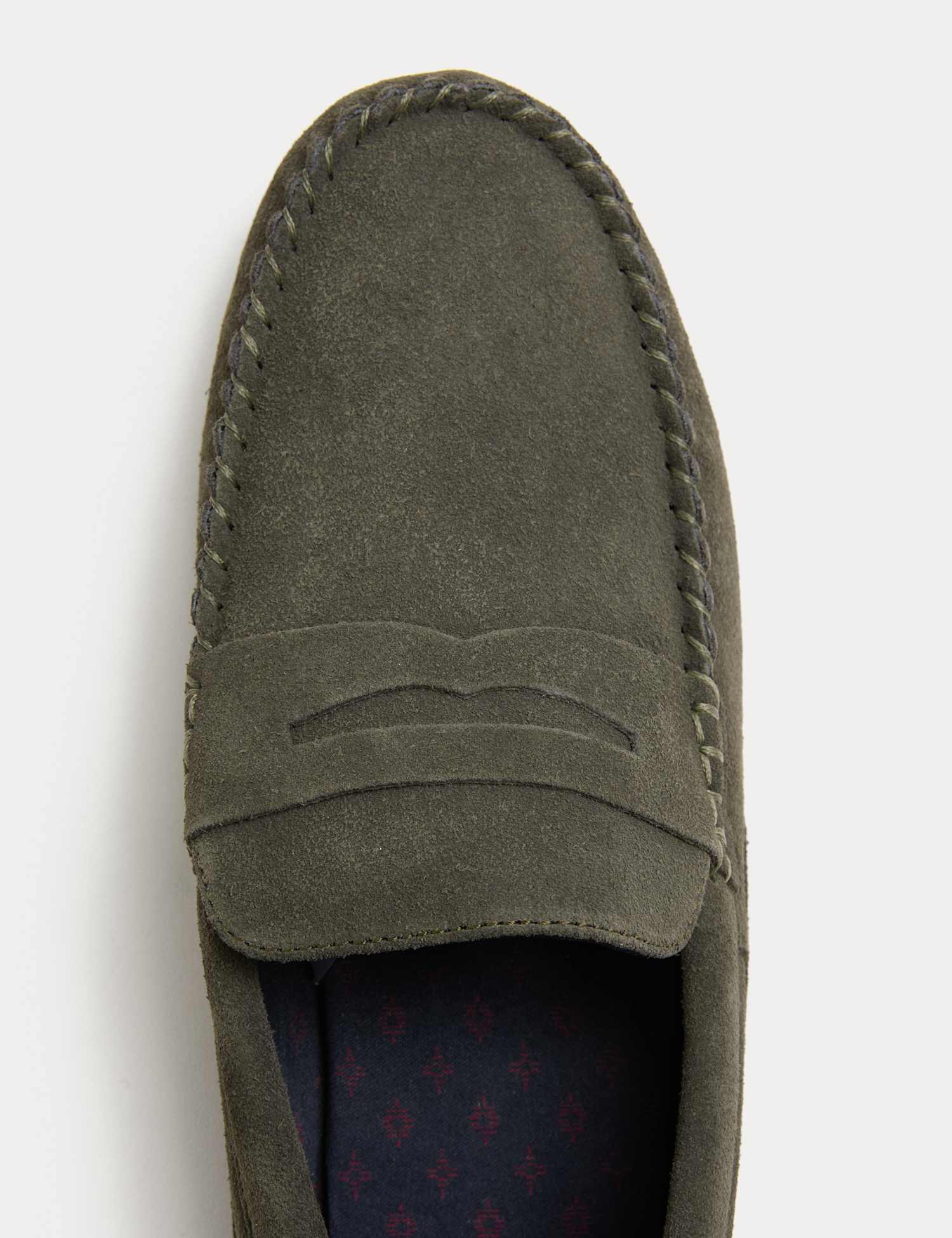 M&S Suede Moccasin Slippers with Freshfeet� Sage