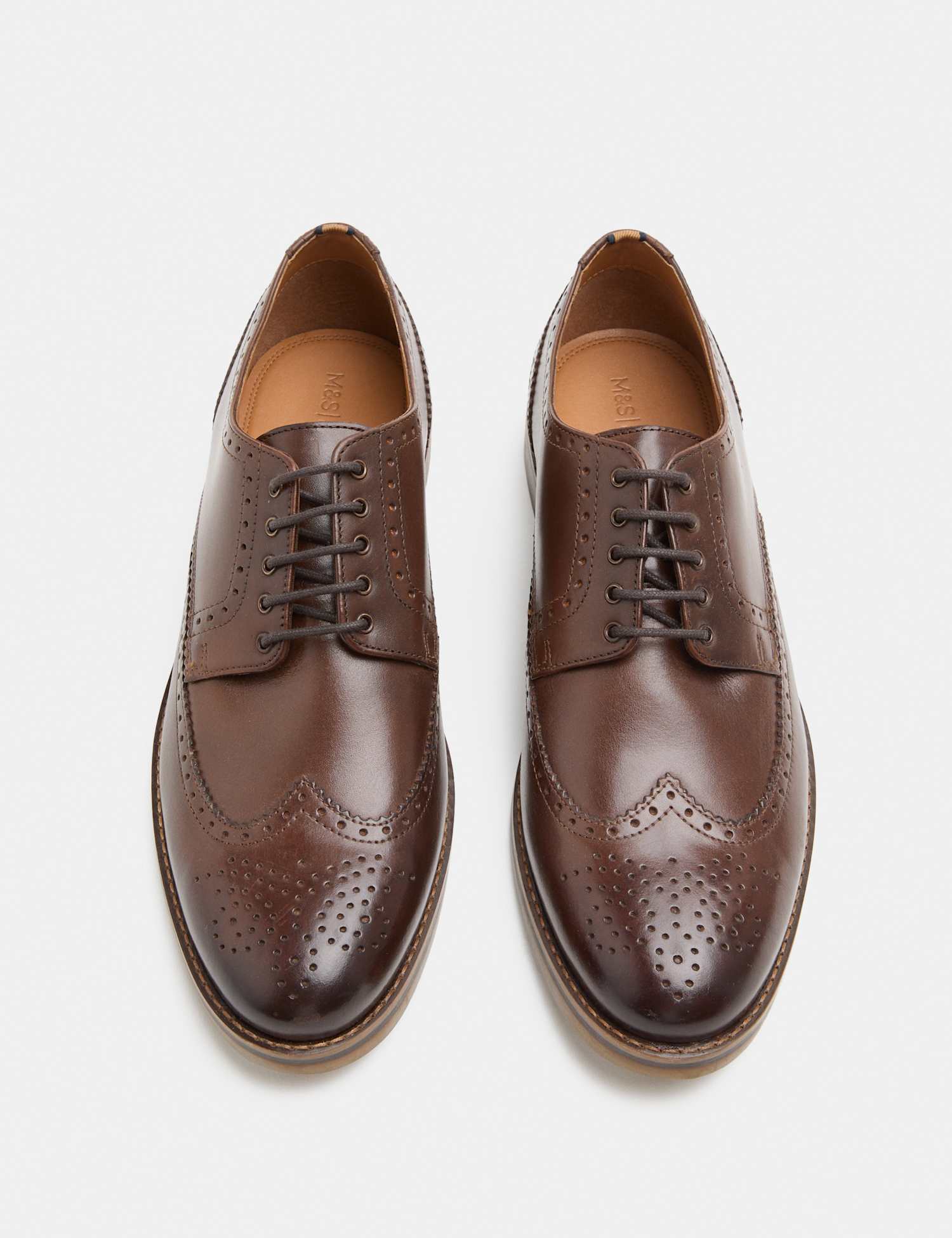 M&S Leather Brogues Brown