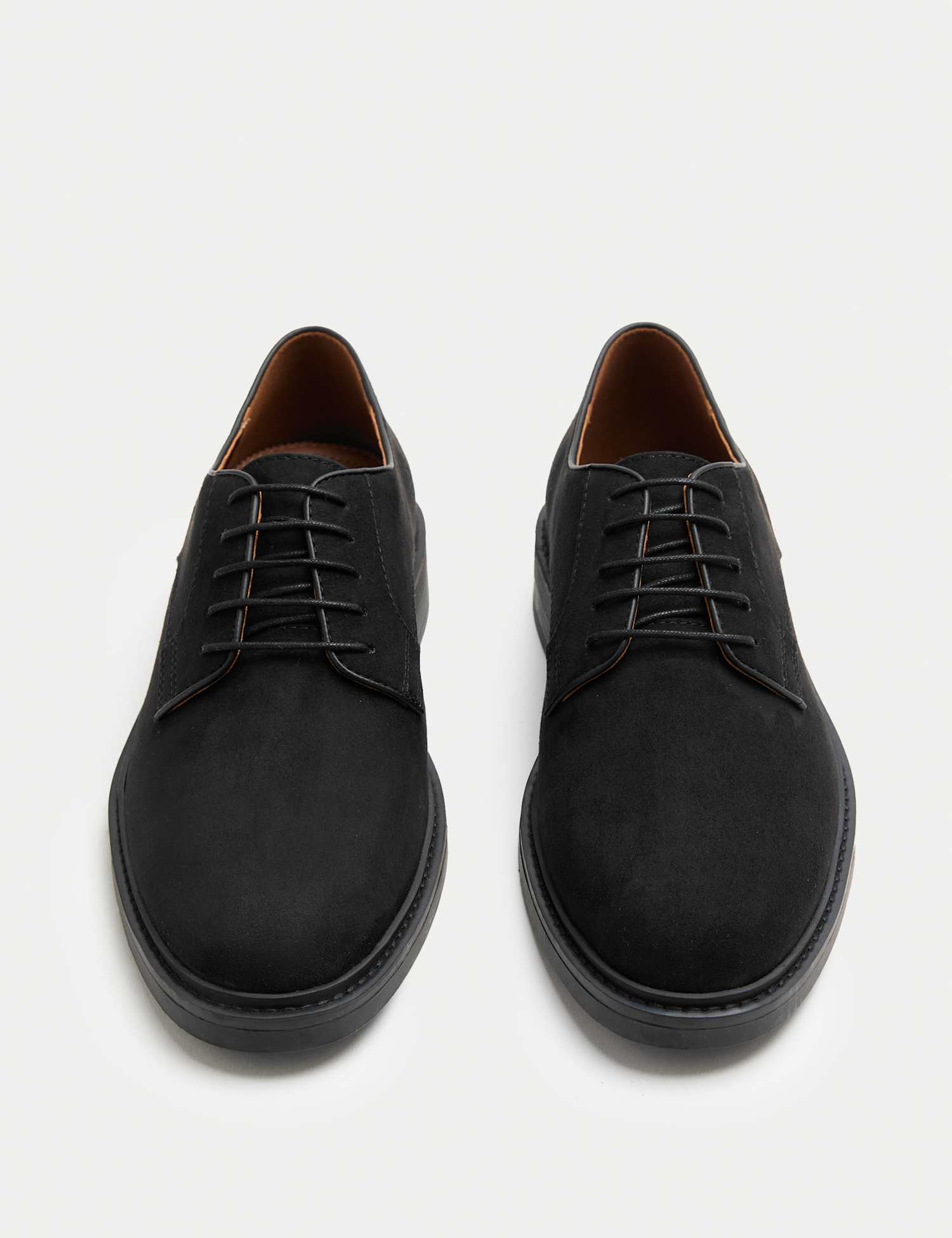 M&S Suedette Derby Shoes Black