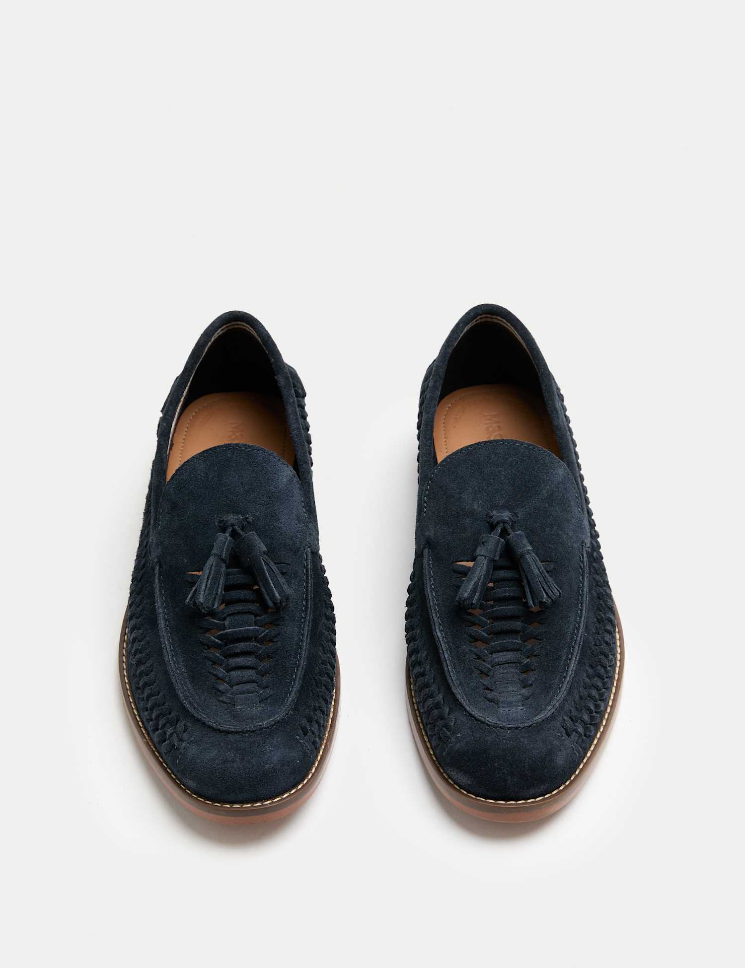 M&S Suede Slip On Loafers Navy
