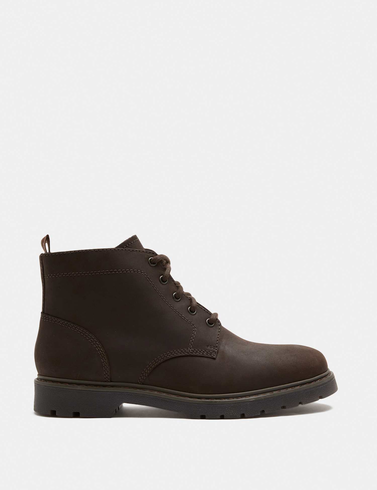M&S Waterproof Nubuck Lace Up Boots Dark Brown