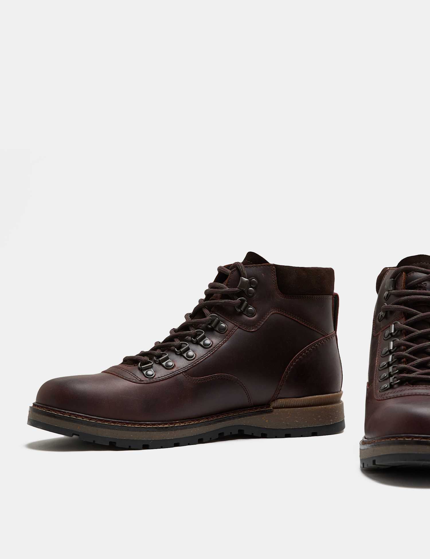M&S Leather Waterproof Hiker Boots Chestnut